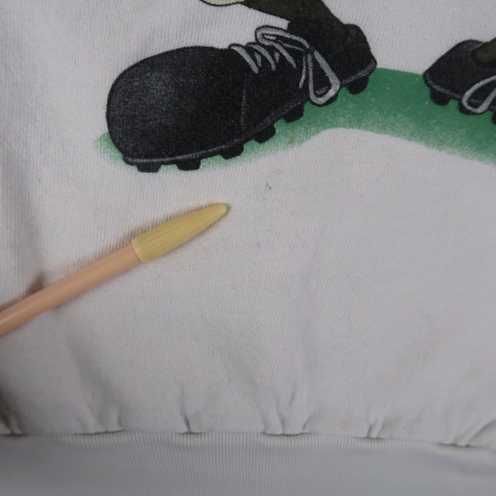 Fruit Of The Loom VINTAGE 90s Taz Looney Tunes Football Sweatshirt XL White Cotton Blend Pullover Men Size US XL / EU 56 / 4 - 6 Thumbnail