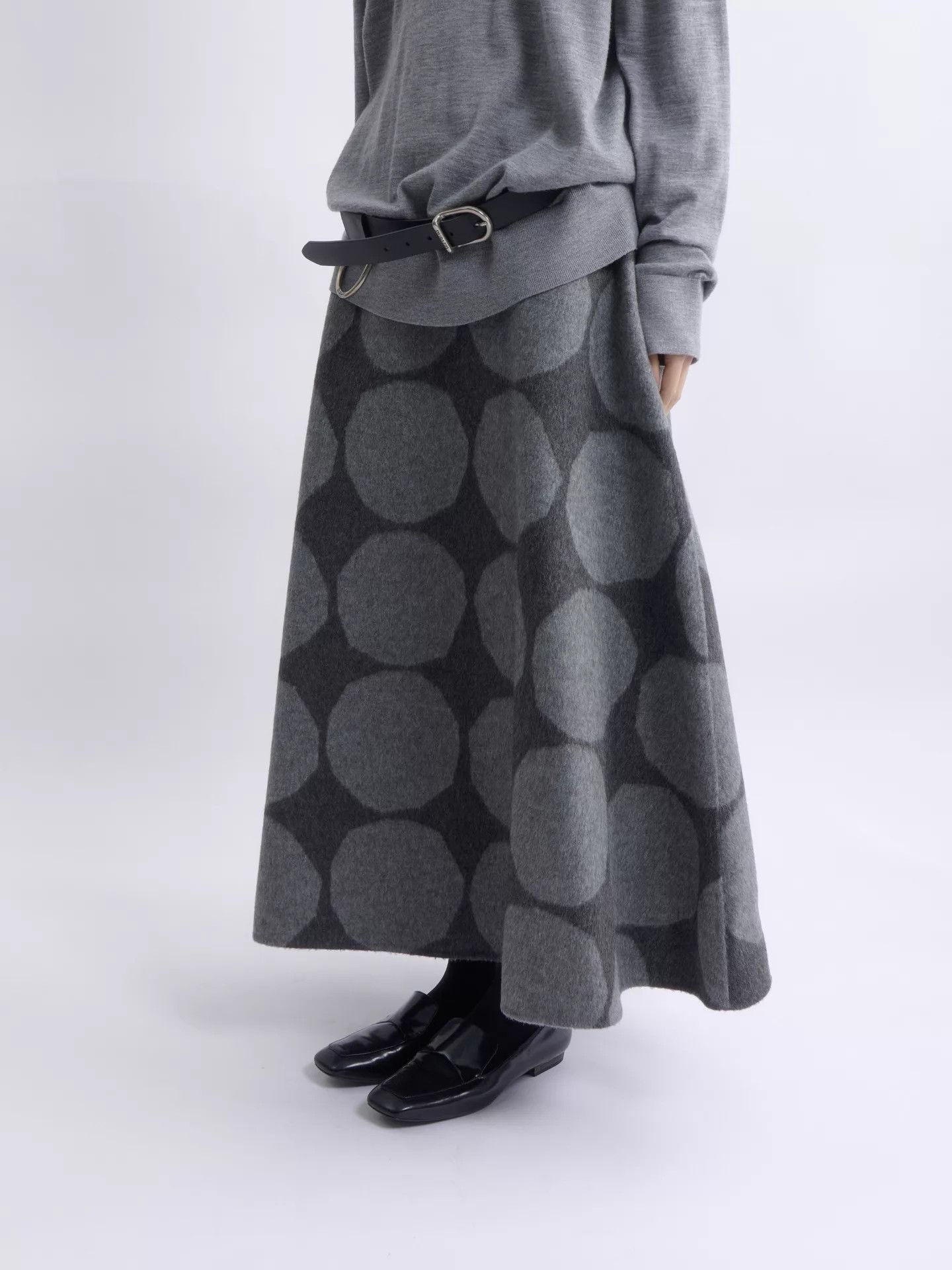 Marimekko Marimekko Gray Polka Dot Wool Blend Midi Skirts Size 25" / US 0 / IT 36 - 3 Thumbnail