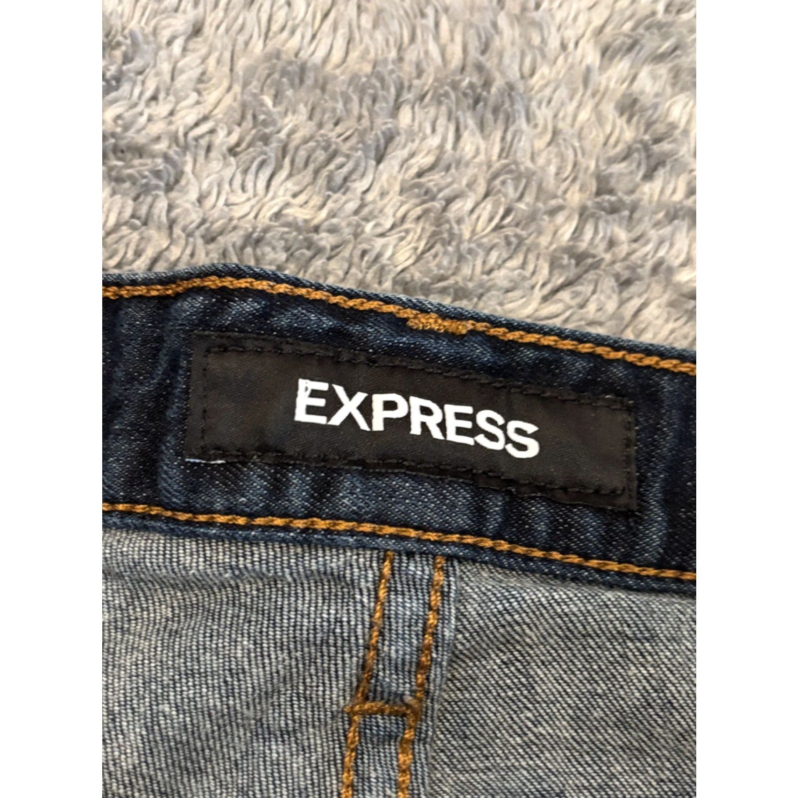 Express Express Jeans Mens 36x30 36x26 Blue Denim Slim Straight Y2K Dark Wash Casual Shirt? Size US 36 / EU 52 - 2 Thumbnail