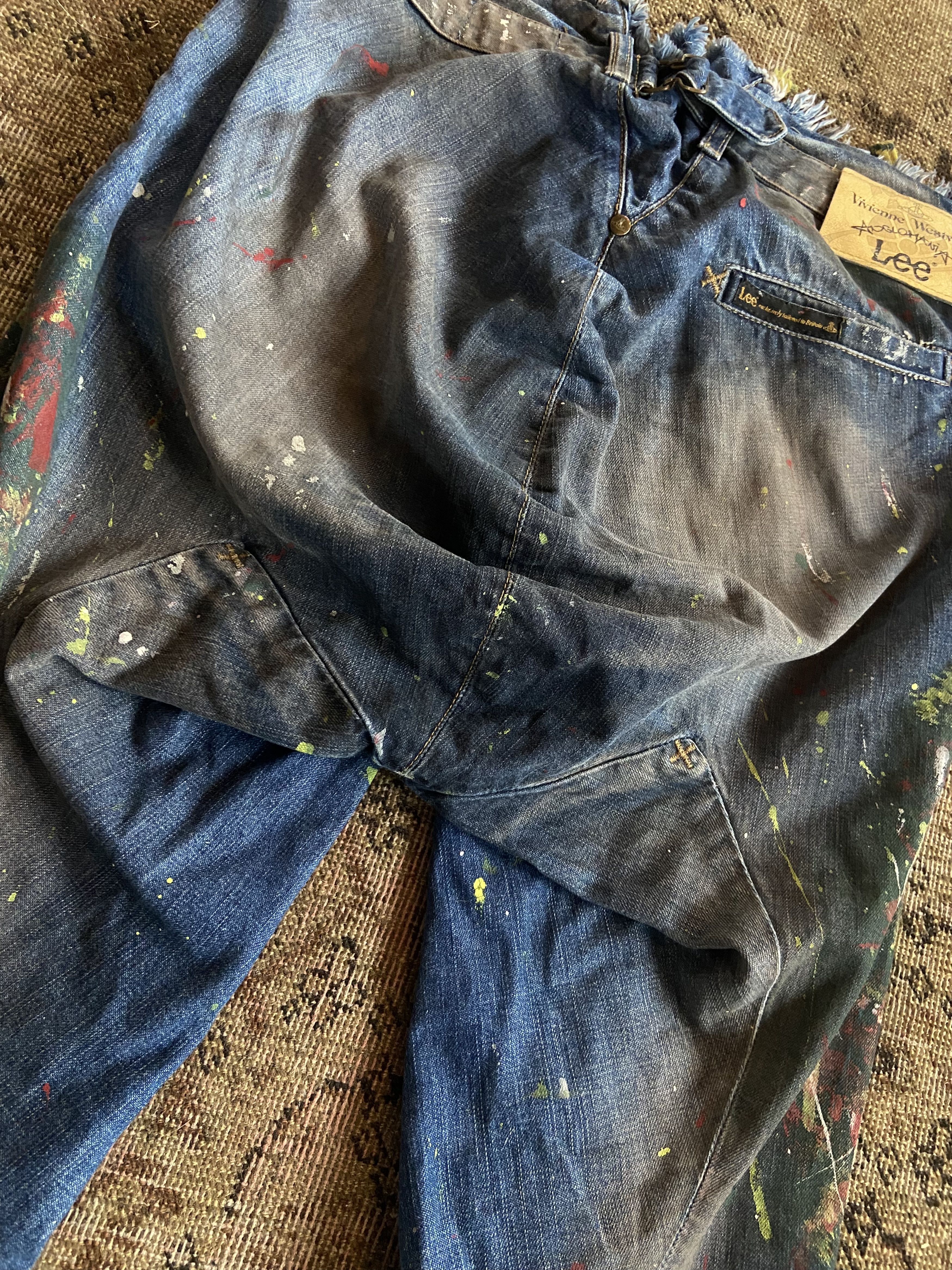 Lee × Vivienne Westwood Vivienne Westwood low crotch paint splattered jeans Size 25" / US 0 / IT 36 - 3 Thumbnail