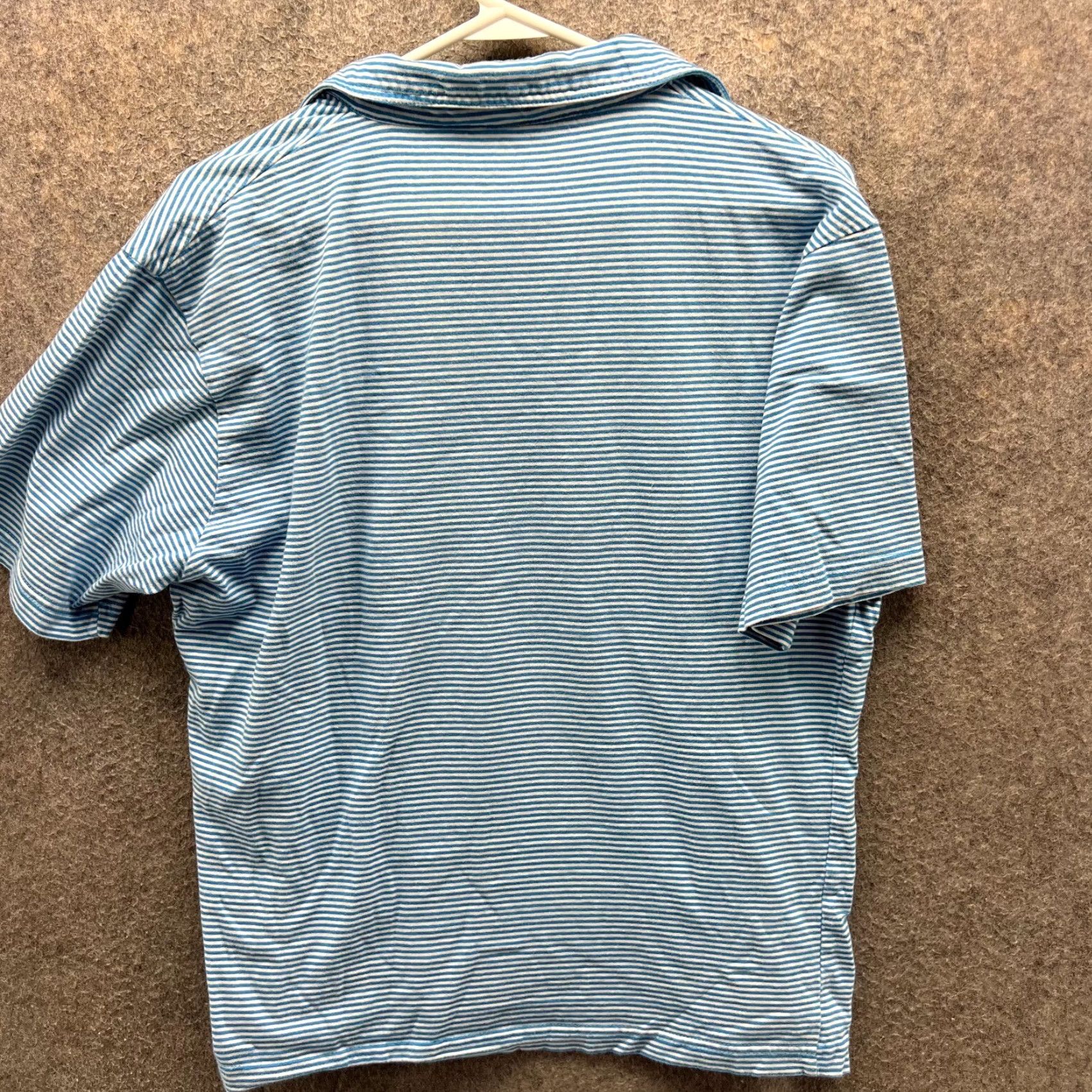 johnnie-O Johnnie-O Polo Shirt Mens Medium Blue White Striped Cotton Embroidered Pocket Shirt Size US M / EU 48-50 / 2 - 2 Thumbnail