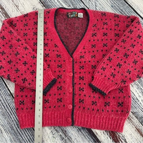 Vintage Vintage 80’s Paris Sports Club Chunky Knit Pink Oversized Ca Size M / US 6-8 / IT 42-44 - 7 Thumbnail