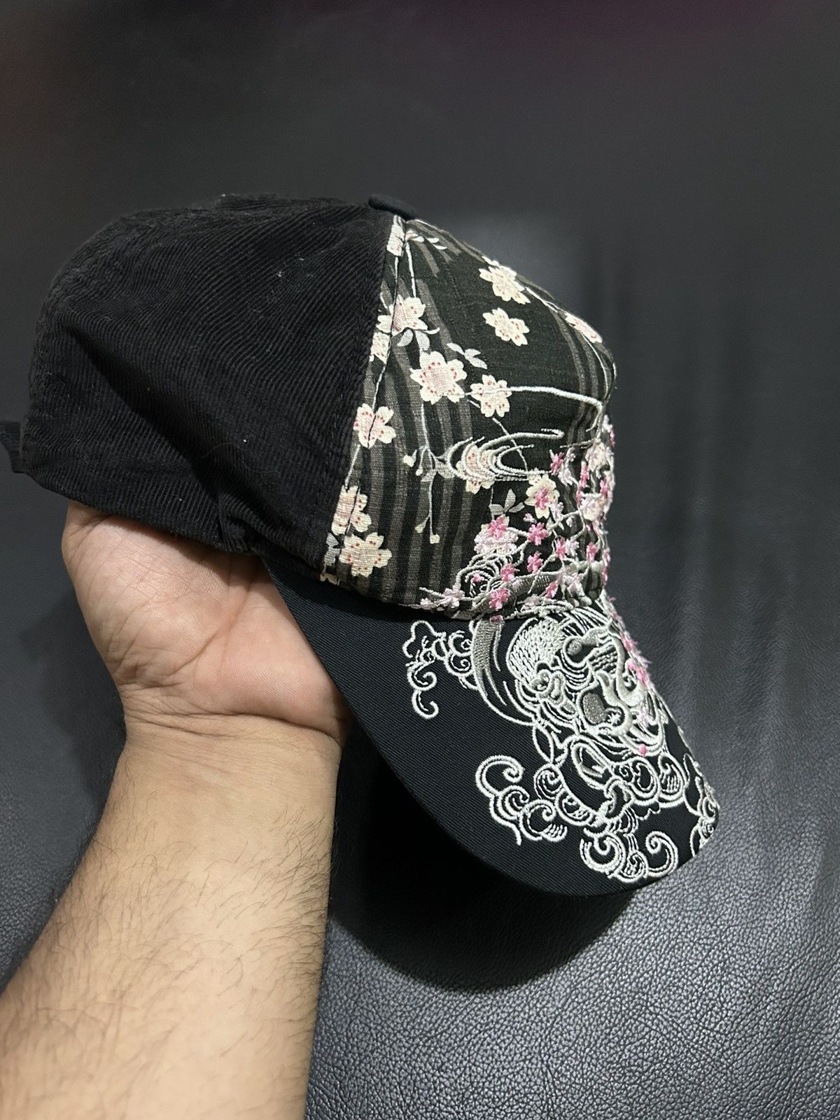 Japanese Brand Ryujin Sakura Embroidered Corduroy Caps Size ONE SIZE - 5 Thumbnail