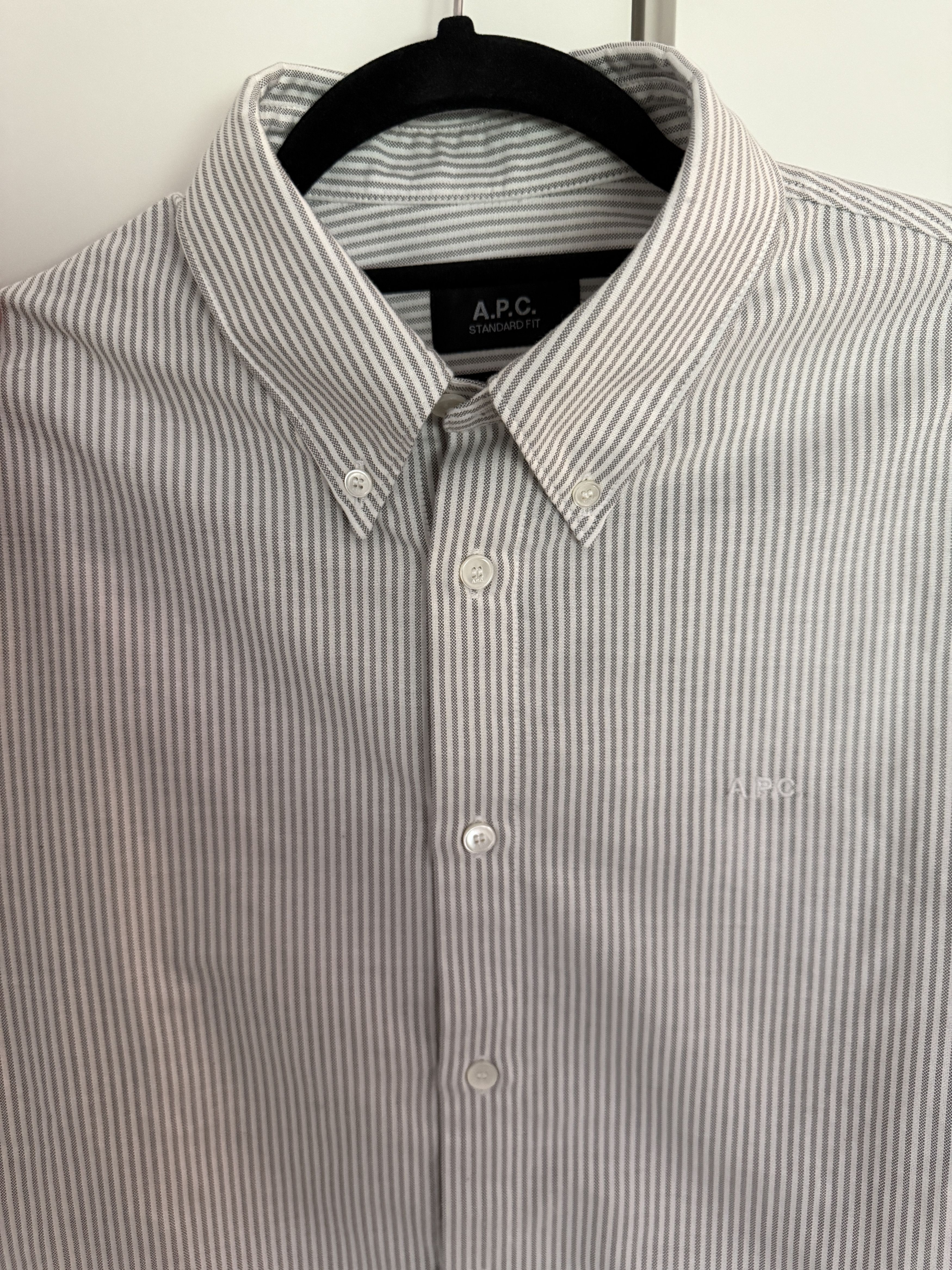 A.P.C. A.P.C. Greg Oxford Button Down Shirt - Gray Grey Size US XS / EU 42 / 0 - 6 Thumbnail