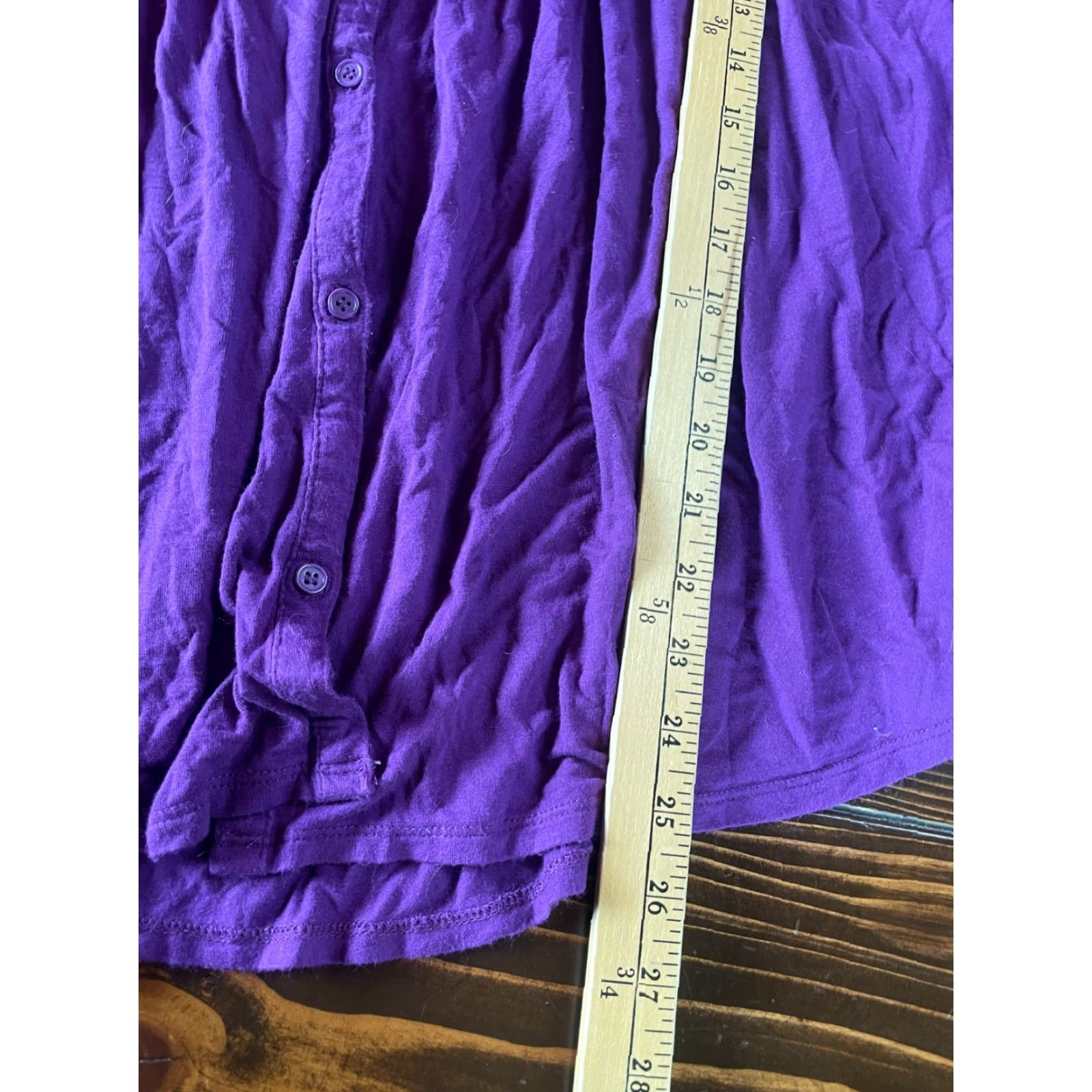 Lee Lee Shirt Womens L Purple Button Velvet Detail Shirt Button-Up Velvet Lee Button-Up Velvet Detail Womens L Purple Size L / US 10 / IT 46 - 3 Thumbnail