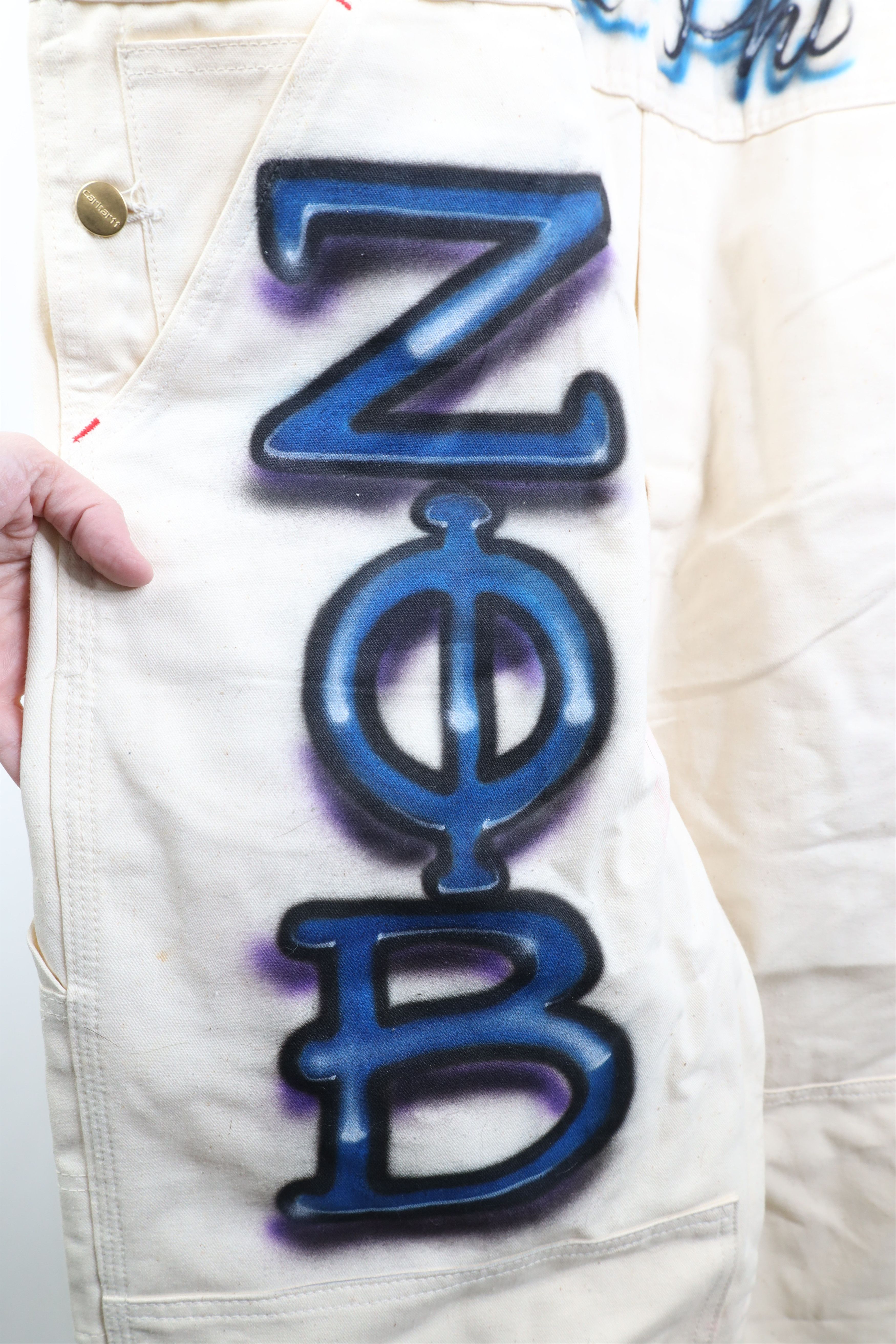 Carhartt Vtg 90s Carhartt Air Brush Zeta Phi Beta Sorority Overalls Size 38" / US 16 / IT 52 - 10 Thumbnail