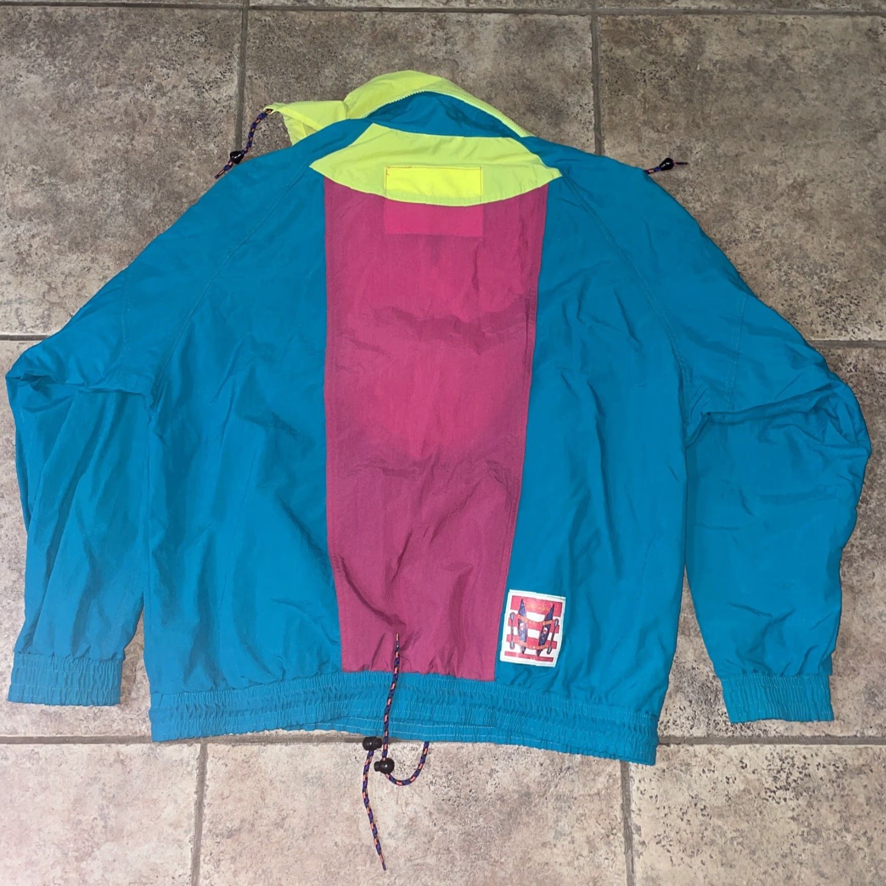 Vintage VINTAGE 1980s Boat World NEON Half Zip Windbreaker Mens L Blue Windbreaker Coat Zip Size US L / EU 52-54 / 3 - 4 Thumbnail