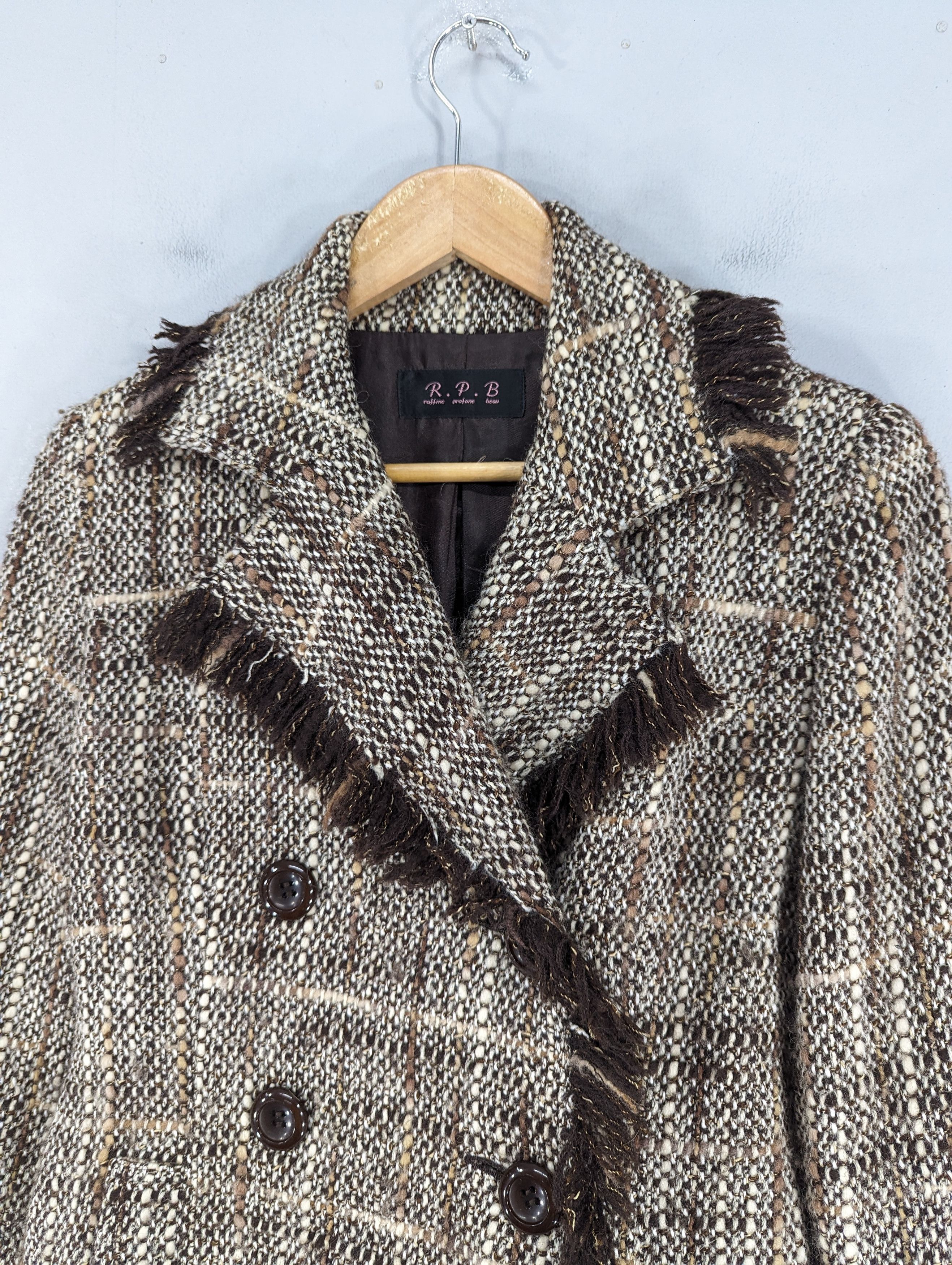 Japanese Brand 🔥RARE🔥R.P.B Japanese Brand Mohair Double Breasted Jacket Size XS / US 0-2 / IT 36-38 - 9 Thumbnail