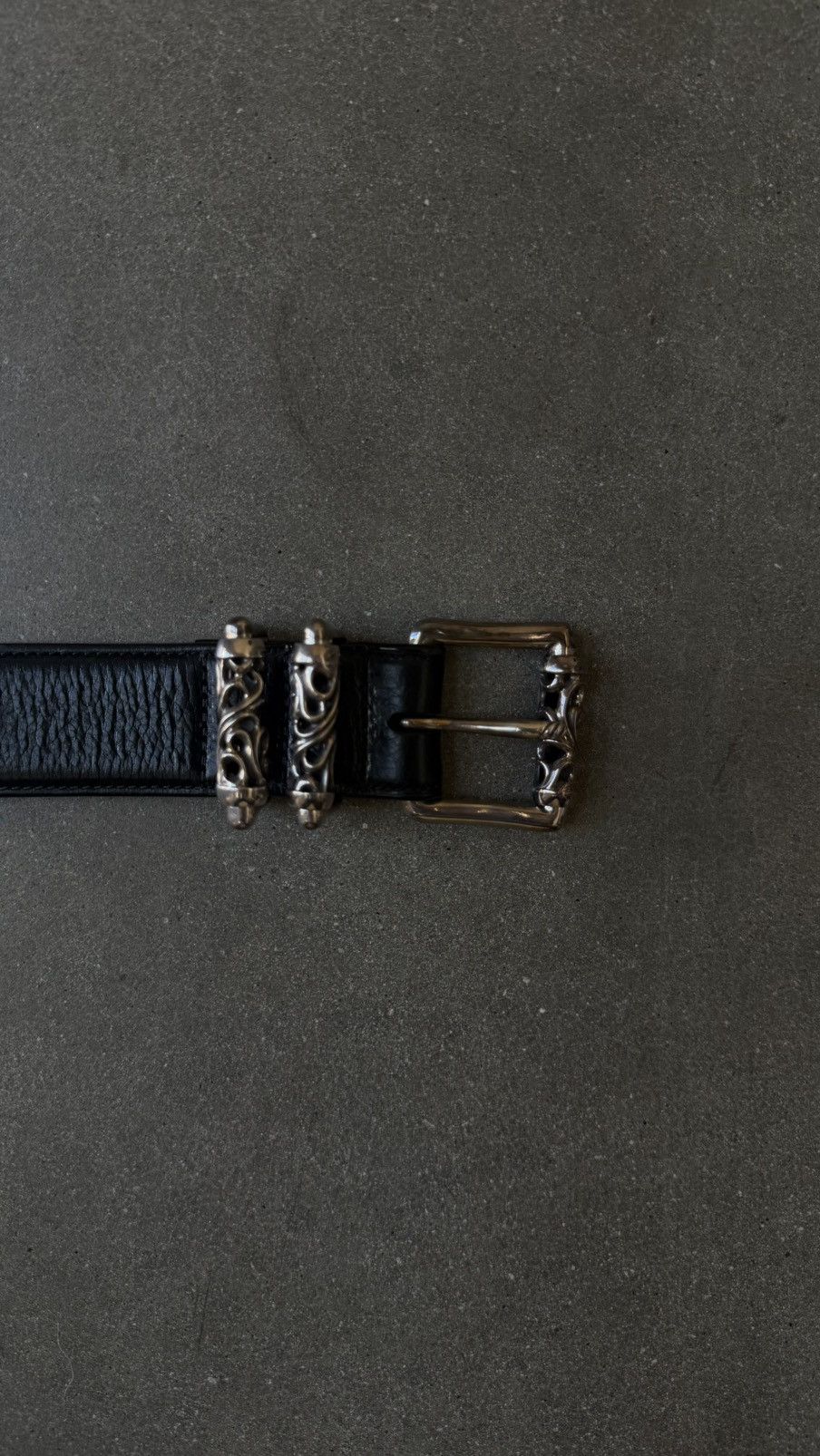 Chrome Hearts RARE! Chrome Hearts Black Leather Roller Belt Size 36 - 2 Thumbnail