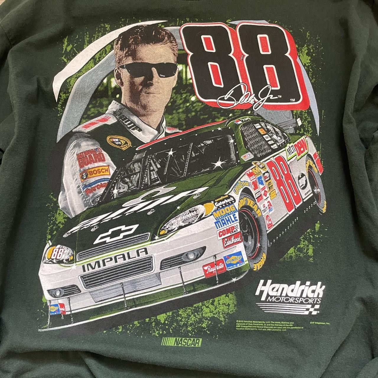 NASCAR × Vintage Vintage Y2K Dale Earnhardt Jr Green Long Sleeve NASCAR Shirt Size US L / EU 52-54 / 3 - 2 Thumbnail