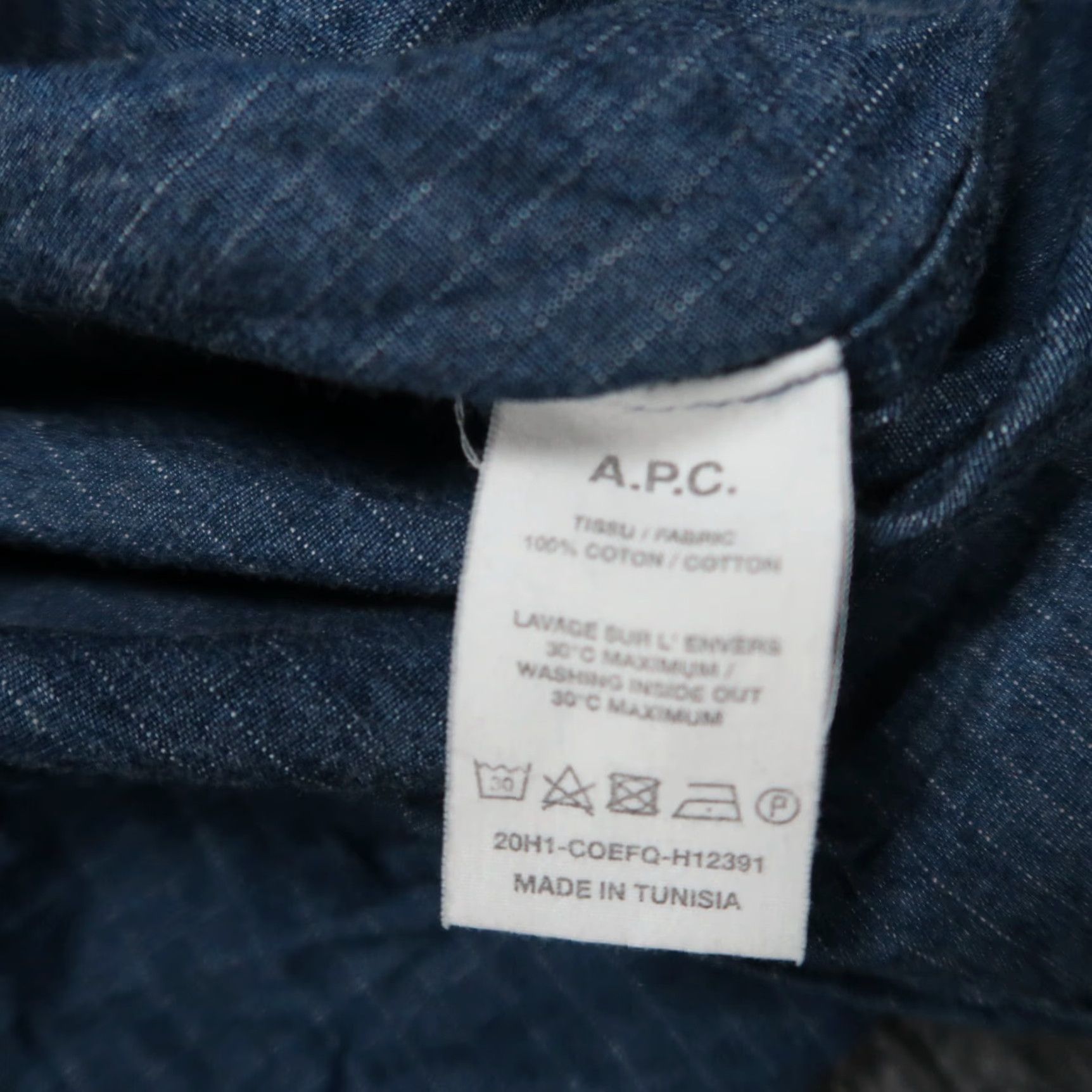 Denime APC Shirt Mens Small Blue Denim Long Sleeve Button Up Size US S / EU 44-46 / 1 - 4 Thumbnail