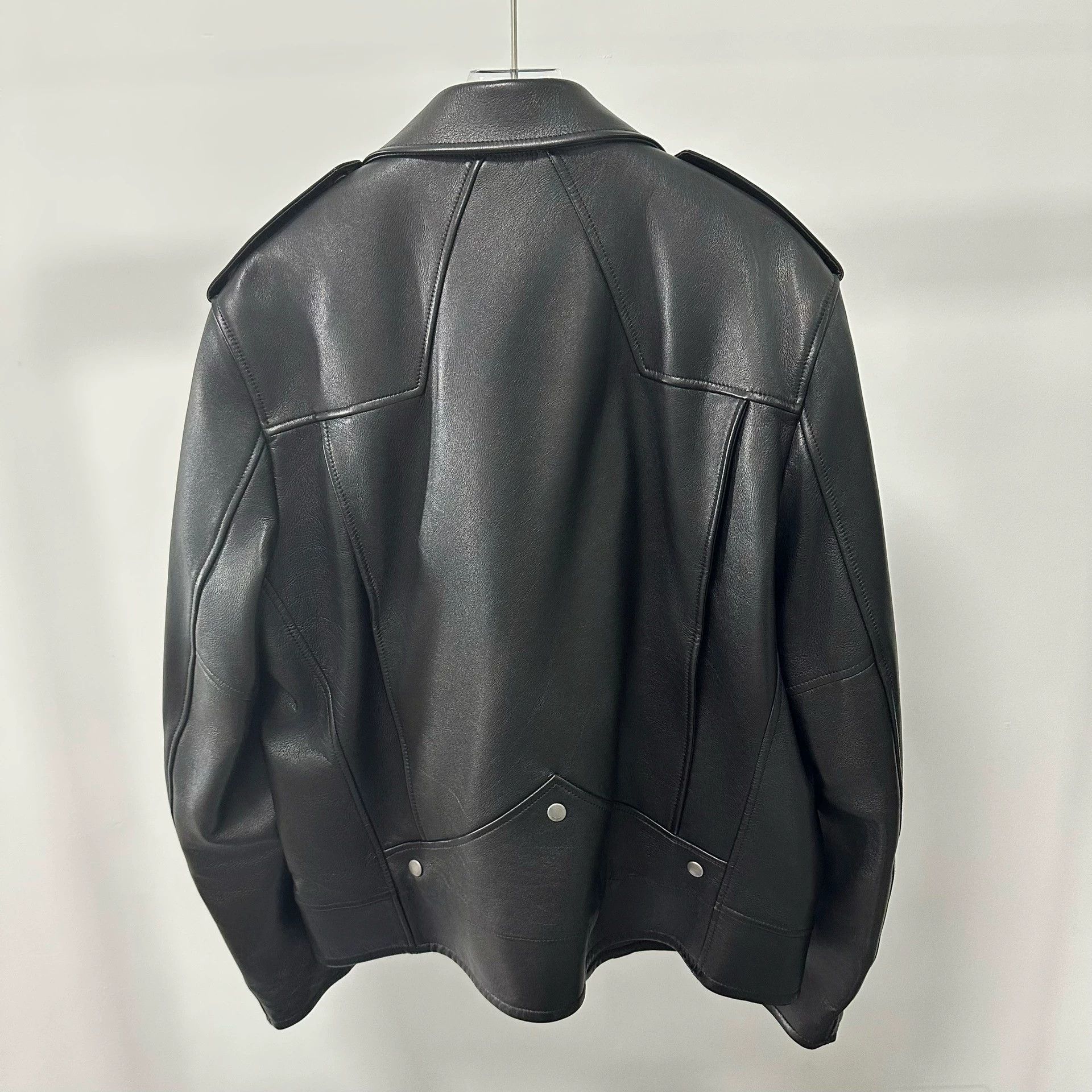 Yves Saint Laurent YSL L01 Rare Italian Lambskin 56 Oversized Biker Jacket Size US XL / EU 56 / 4 - 3 Thumbnail