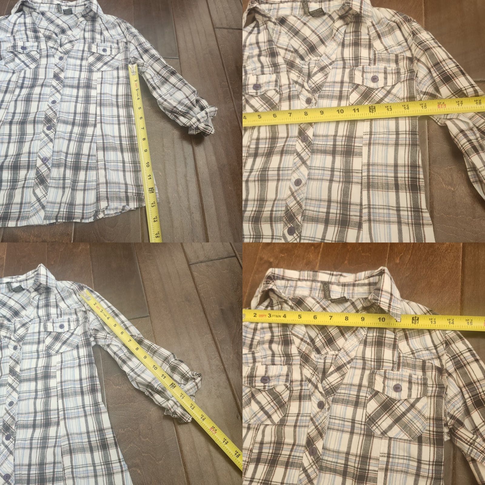 Vintage VINTAGE Passport Women's JUNIOR Plaid Button Up Shirt 3/4 Sleeve XS? Size S / US 4 / IT 40 - 9 Thumbnail