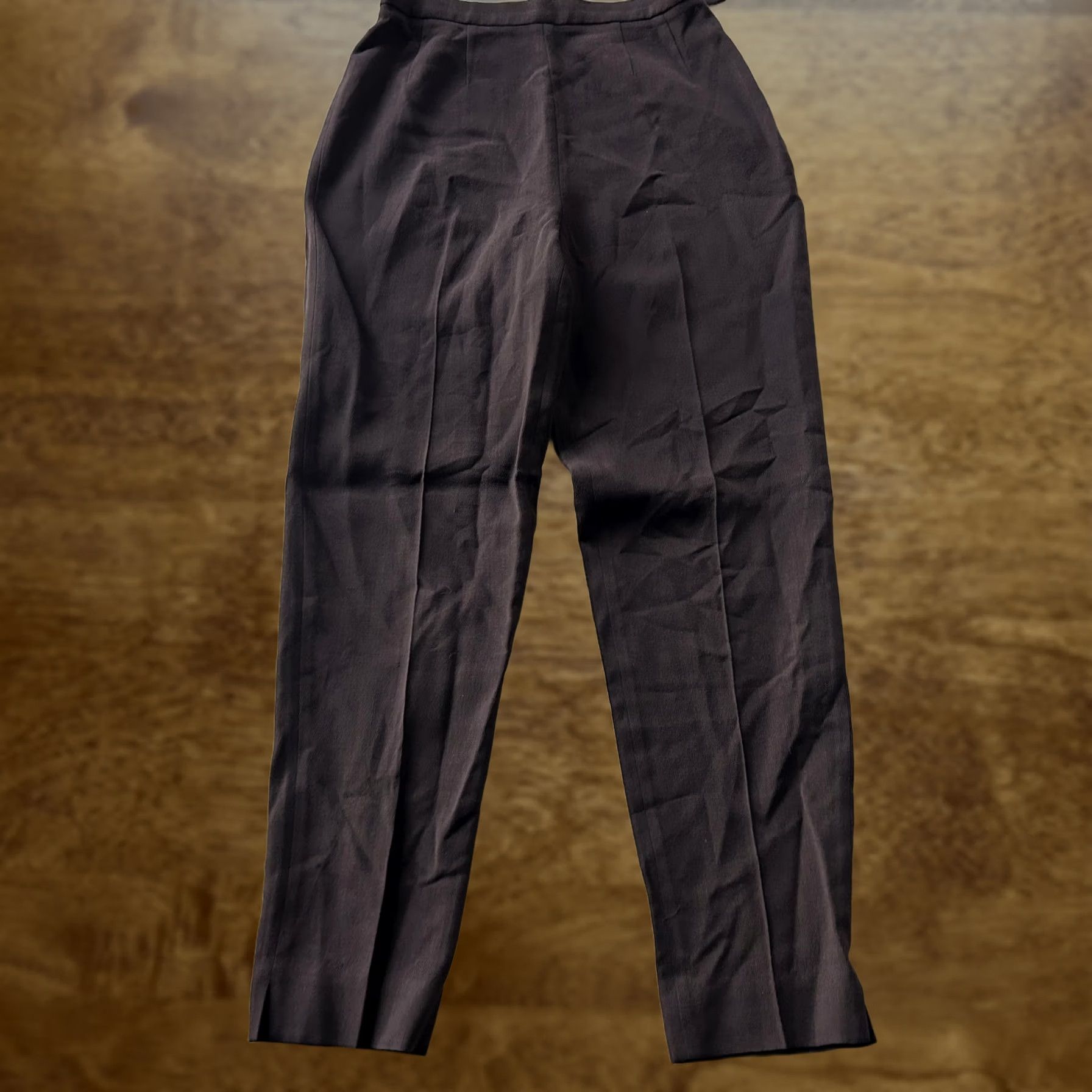 Vintage VINTAGE Regina Rubens Dress Pants Womens 38 Brown Crepe Side Zip Made In France Size 26" / US 2 / IT 38 - 1 Thumbnail