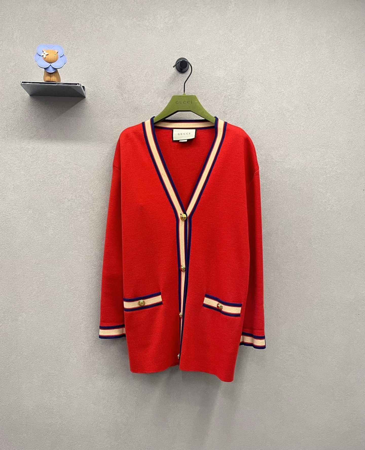Gucci Gucci Red Knit Cardigan XXS Size XXS / US 00 / IT 34 - 1 Thumbnail