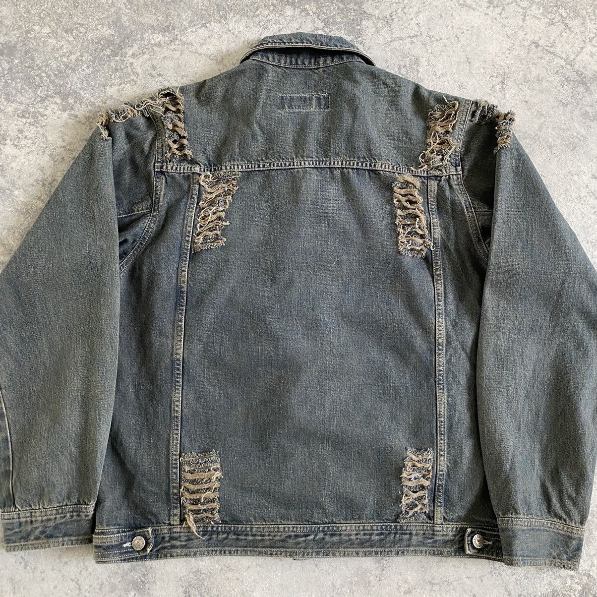 Quicksilver Vintage Quicksilver Distressed Mud Washed Denim Jacket Size US M / EU 48-50 / 2 - 13 Thumbnail