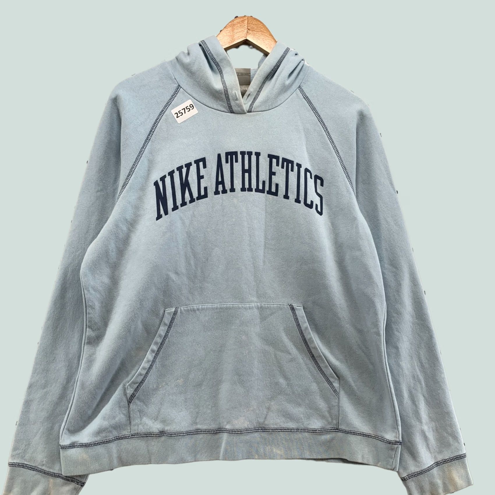 Nike VINTAGE Nike Athletics Hooded Sweatshirt Blue Women’s XL Pullover Y2K Size XL / US 12-14 / IT 48-50 - 1 Thumbnail