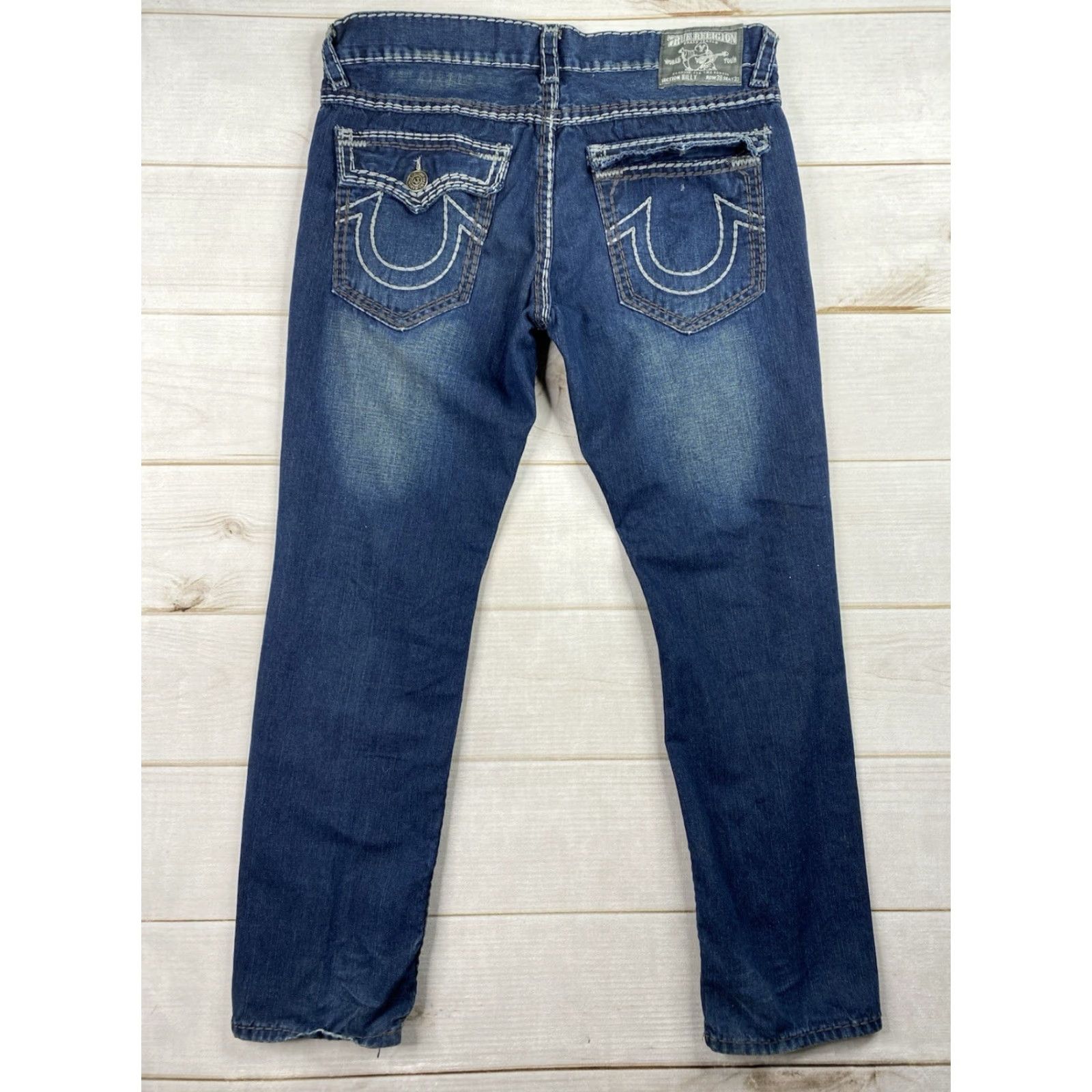 True Religion True Religion Billy Jeans 38 Dark Distressed Straight USA Denim Cotton Regular 5-Pocket Mens Jeans Billy USA Shirt? Size US 38 / EU 54 - 5 Thumbnail