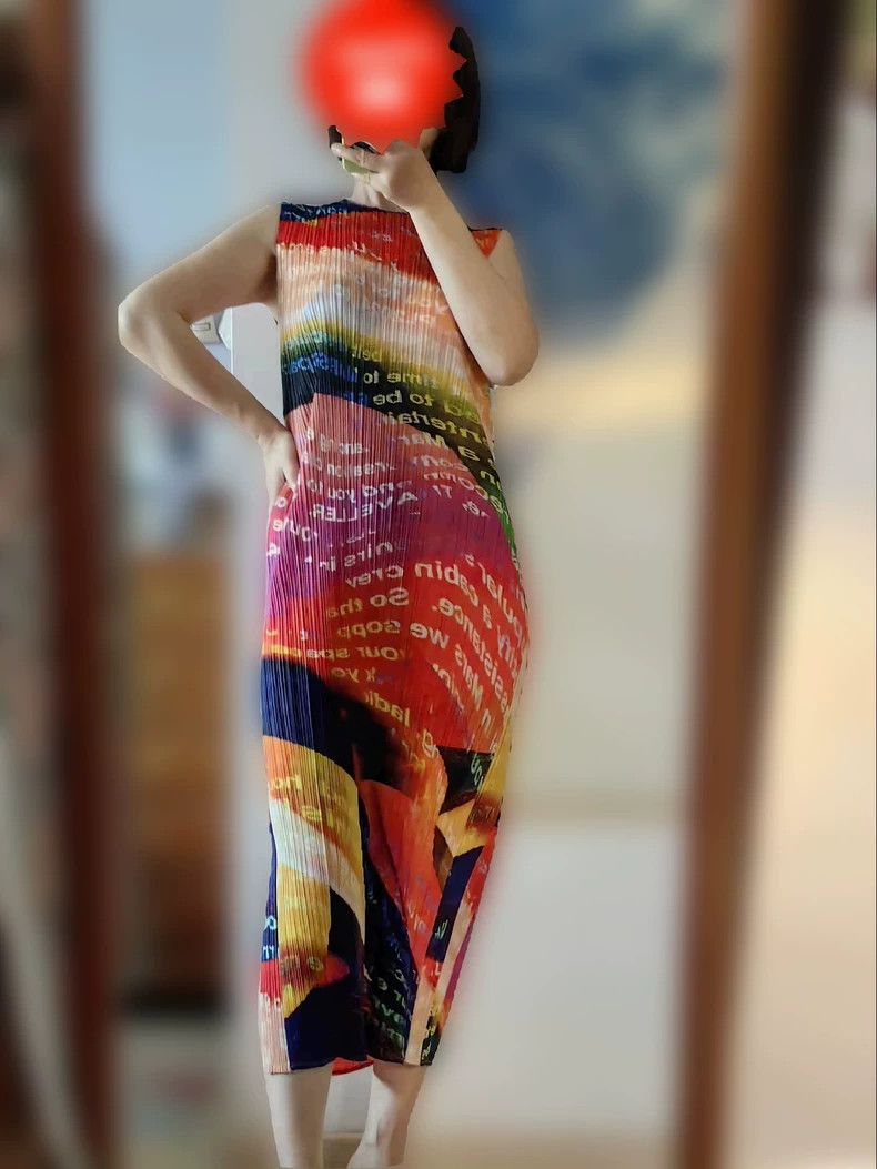 Issey Miyake Issey Miyake size:3 Orange Space traveler sleeveless dress Size S / US 4 / IT 40 - 4 Thumbnail