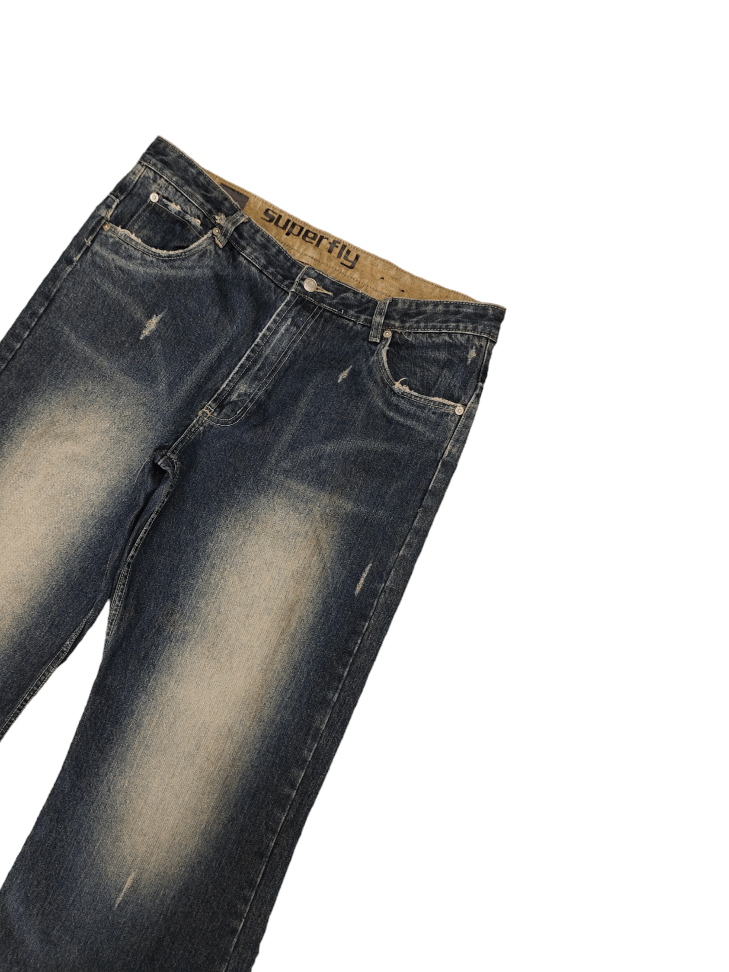 Hysteric Glamour Baggy Jeans Industrie Sand Wash Ripped Denim Wide Loose Y2k Size US 37 - 6 Thumbnail