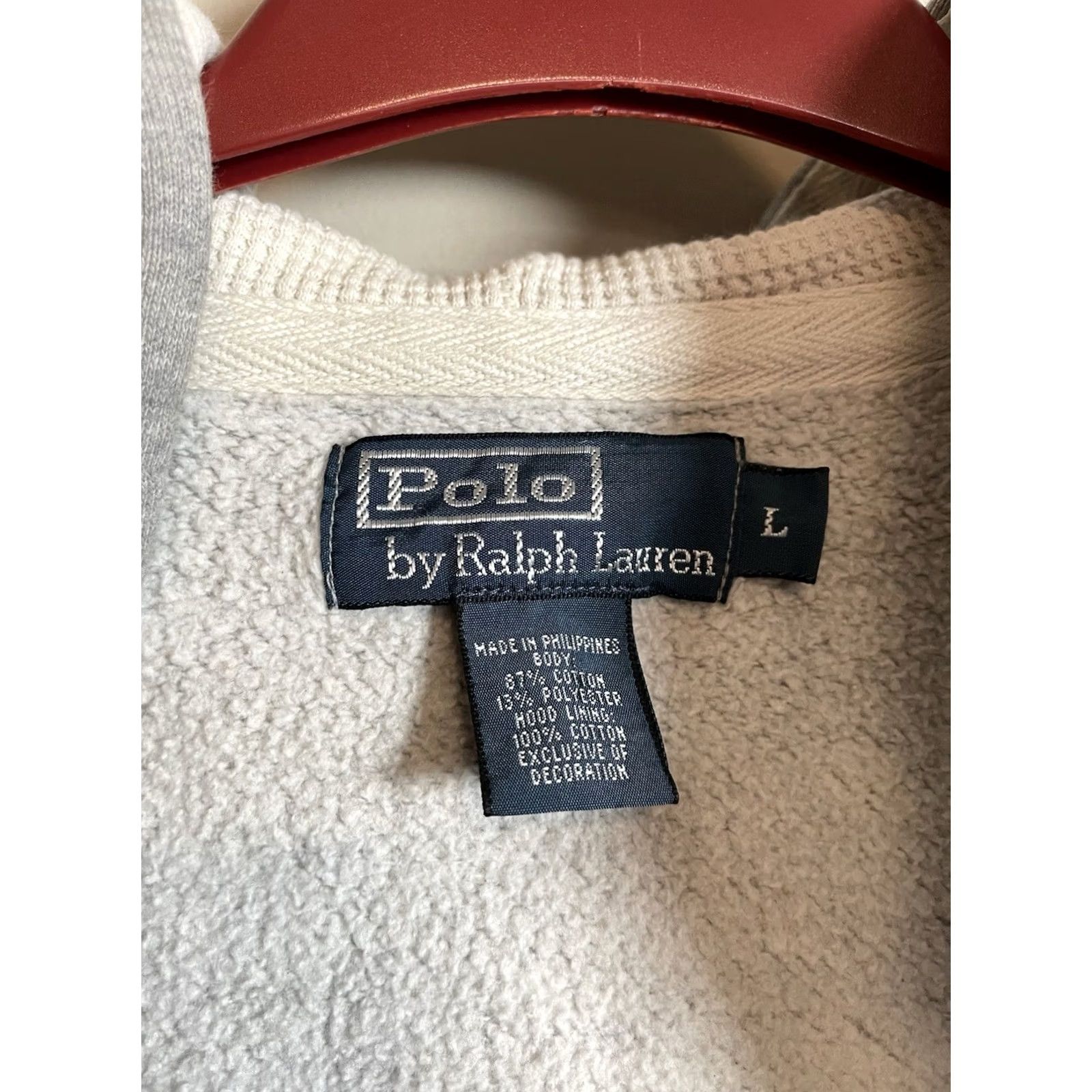 Polo Ralph Lauren VINTAGE Ralph Lauren Polo Hoodie Men L Grey Cotton Full Pony E548 Size US L / EU 52-54 / 3 - 5 Thumbnail