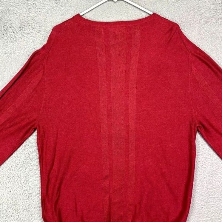 DKNY DKNY Womens Red Sweater 2XL V-Neck Pullover Long Sleeve Casual Knit Knit Pullover Shirt Girls Mens Size XXL / US 16-18 / IT 52-54 - 3 Thumbnail