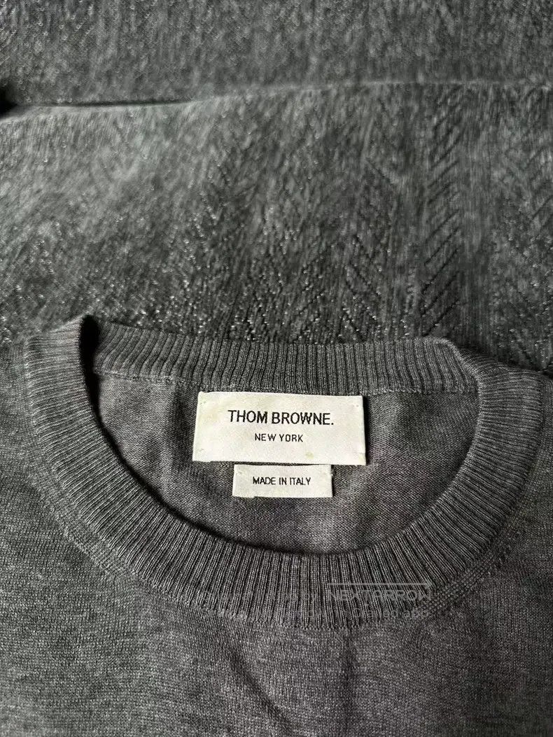Thom Browne Thom Browne Gray Knit Sweater Size US L / EU 52-54 / 3 - 2 Thumbnail