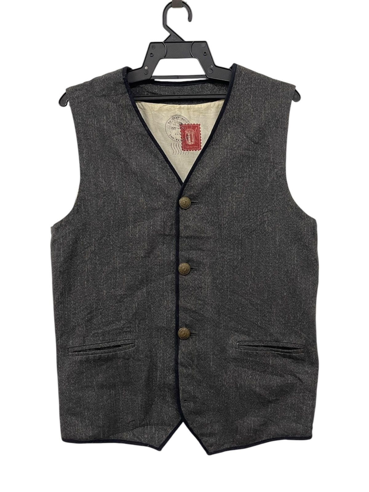 Japanese Brand × Vintage Japanese denim glad hand vest jacket Size US M / EU 48-50 / 2 - 1 Thumbnail