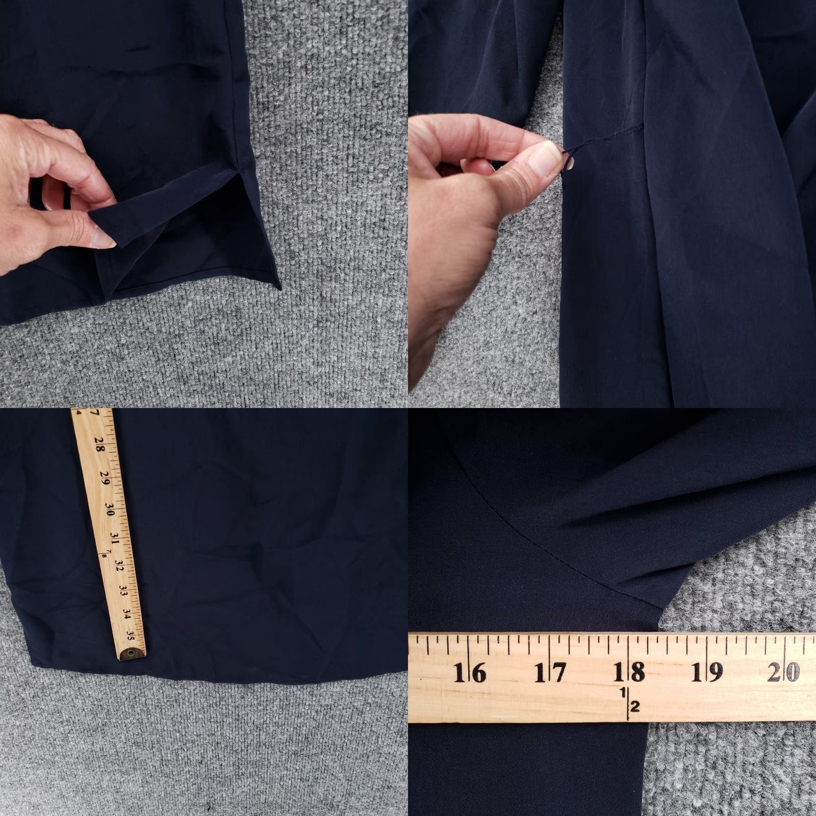 Calvin Klein Calvin Klein Dress Womens 4 Blue Shift 1/4 Zip Long Sleeve Side Slit Lightweight Size S / US 4 / IT 40 - 8 Thumbnail