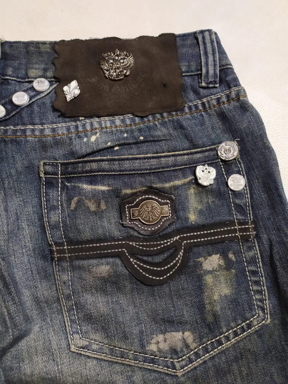 John Galliano John Galliano 2008 Denim painter distressed Jeans Pants Size US 30 / EU 46 - 9 Thumbnail