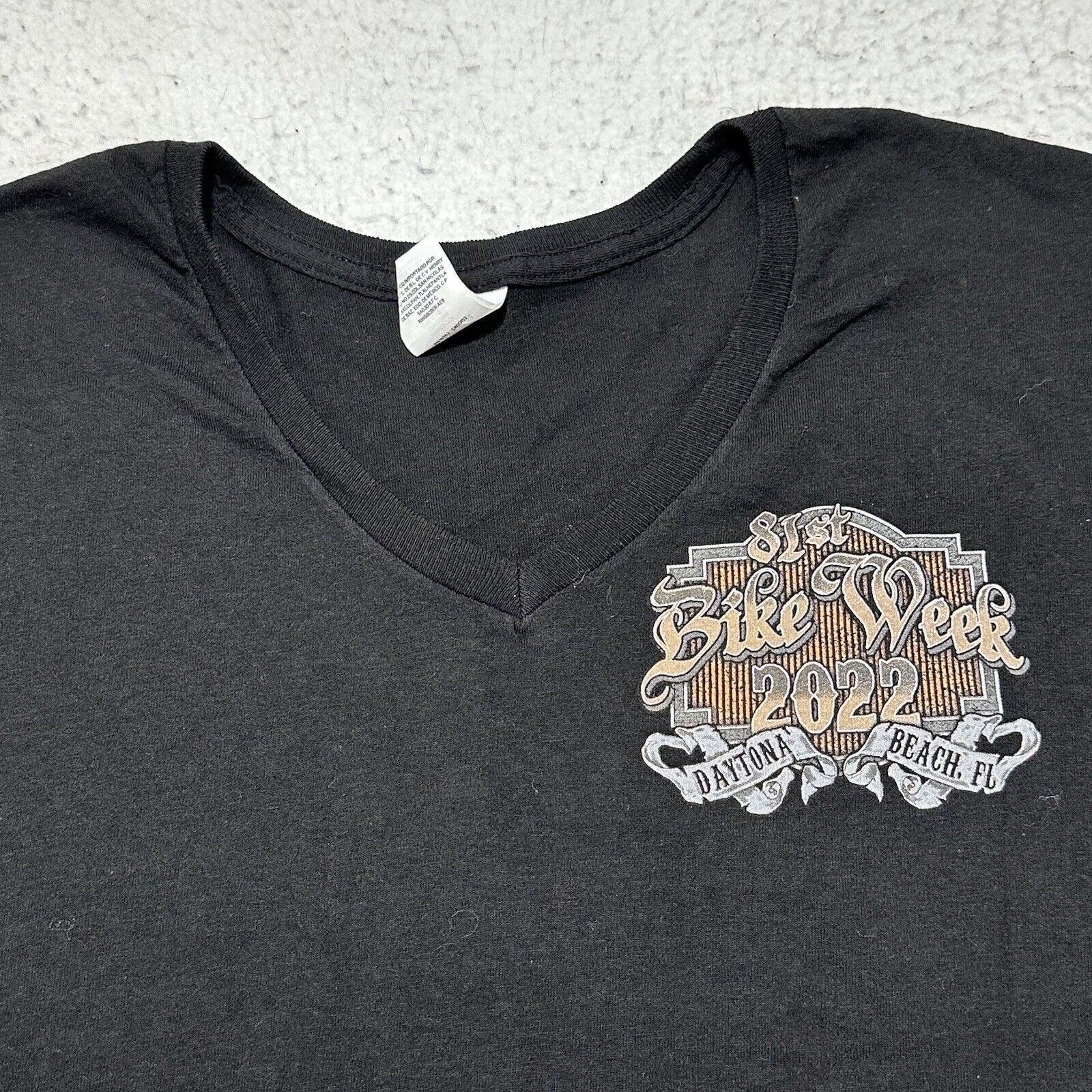 Hanes Daytona Beach 81st Bike Week 2022 XL Black Graphic T Shirt Size US XL / EU 56 / 4 - 5 Thumbnail