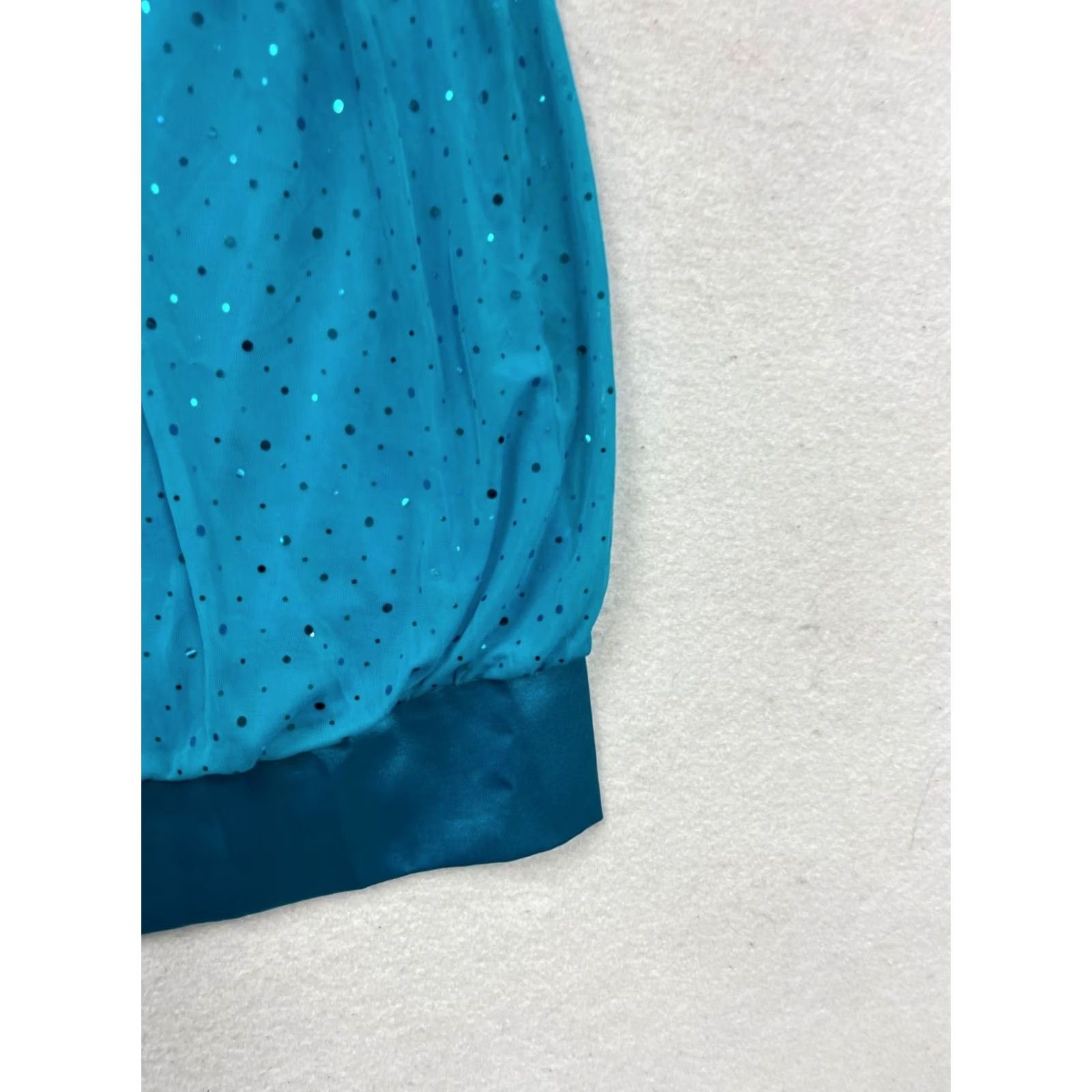 Altea Taboo Dress Polka Dot Spaghetti Strap Satin Hem Knee Length Sleeveless Womens S Teal/Sapphire Blue Size S / US 4 / IT 40 - 5 Thumbnail