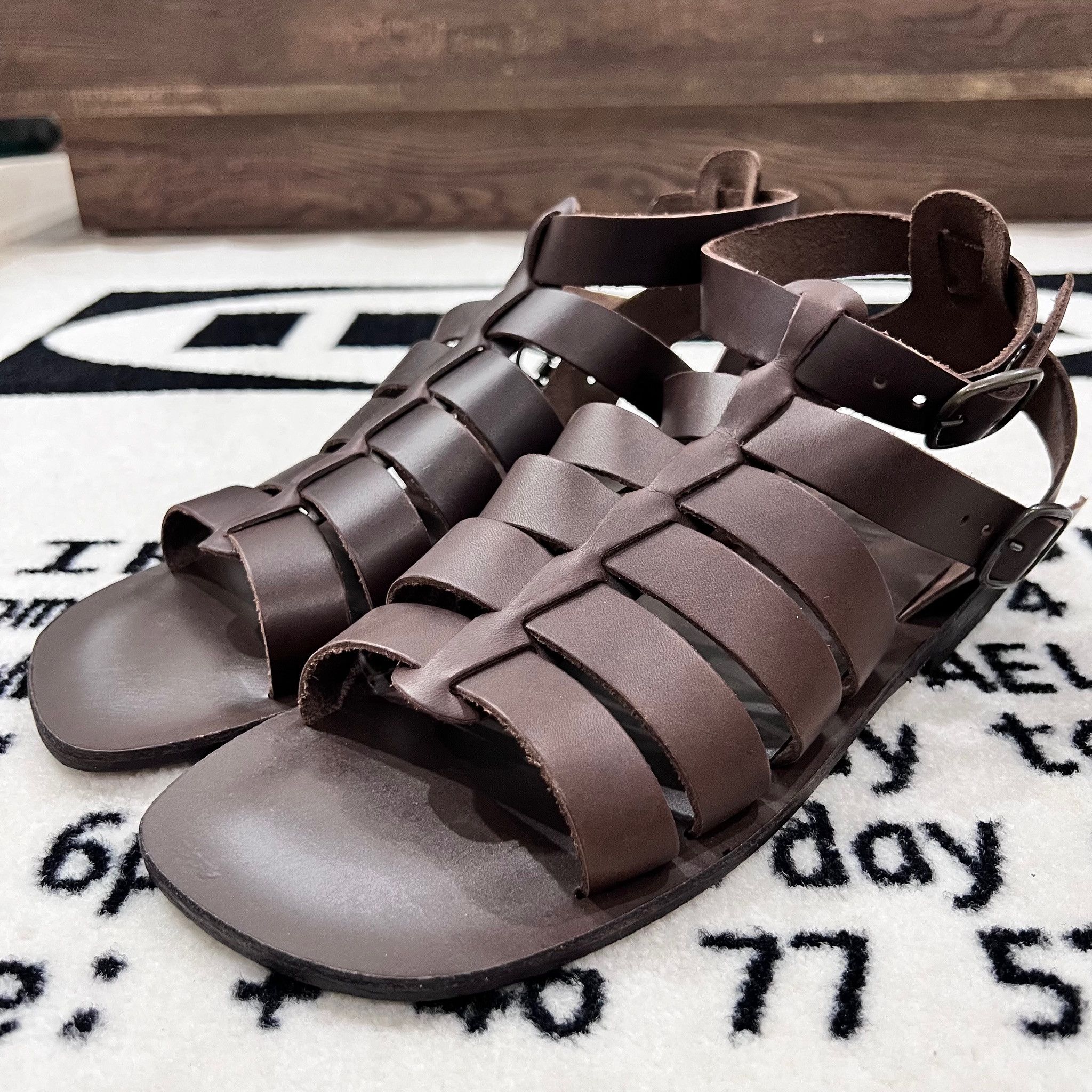 Other 8 by YOOX LEATHER SANDAL Made in Italy Buckle Closure Strap Size US 8 / EU 41 - 1 Thumbnail