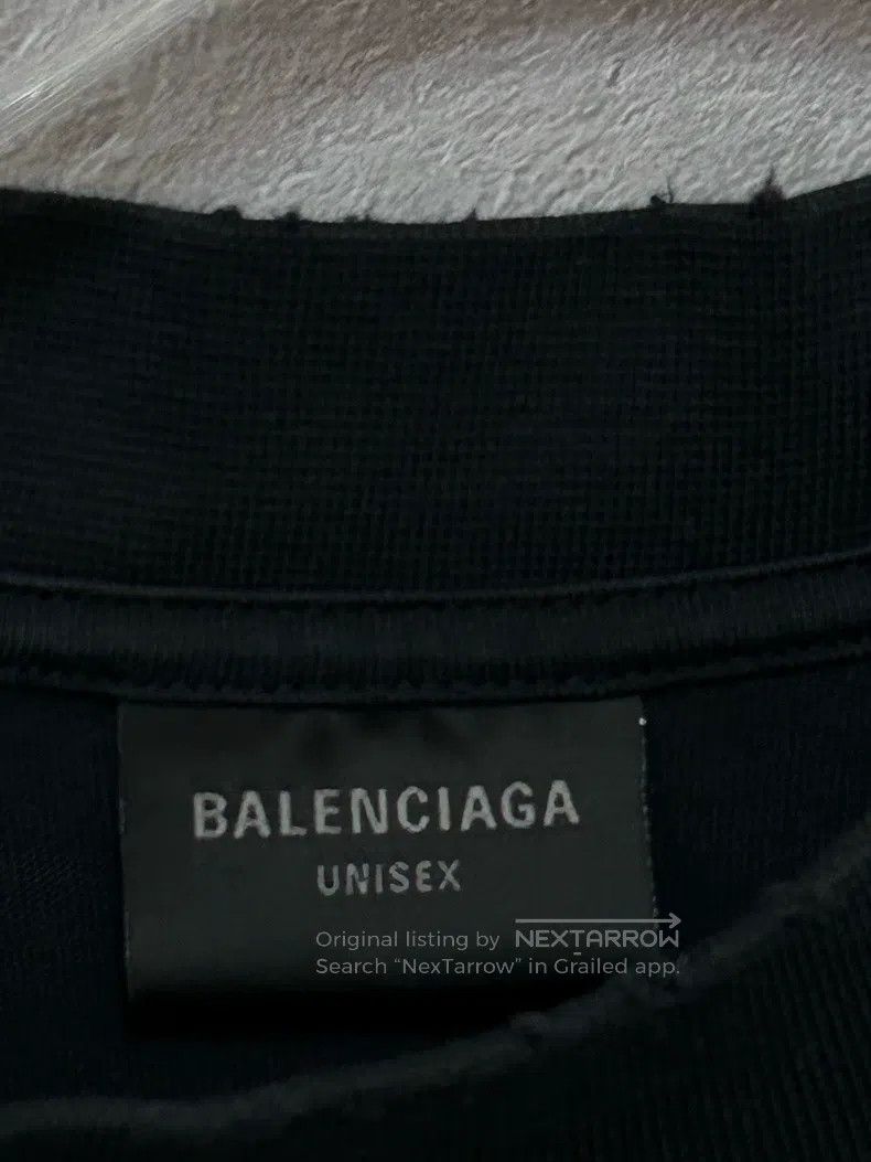 Balenciaga Balenciaga Black and Silver Tape Short Sleeve T-Shirt Size US XS / EU 42 / 0 - 4 Thumbnail