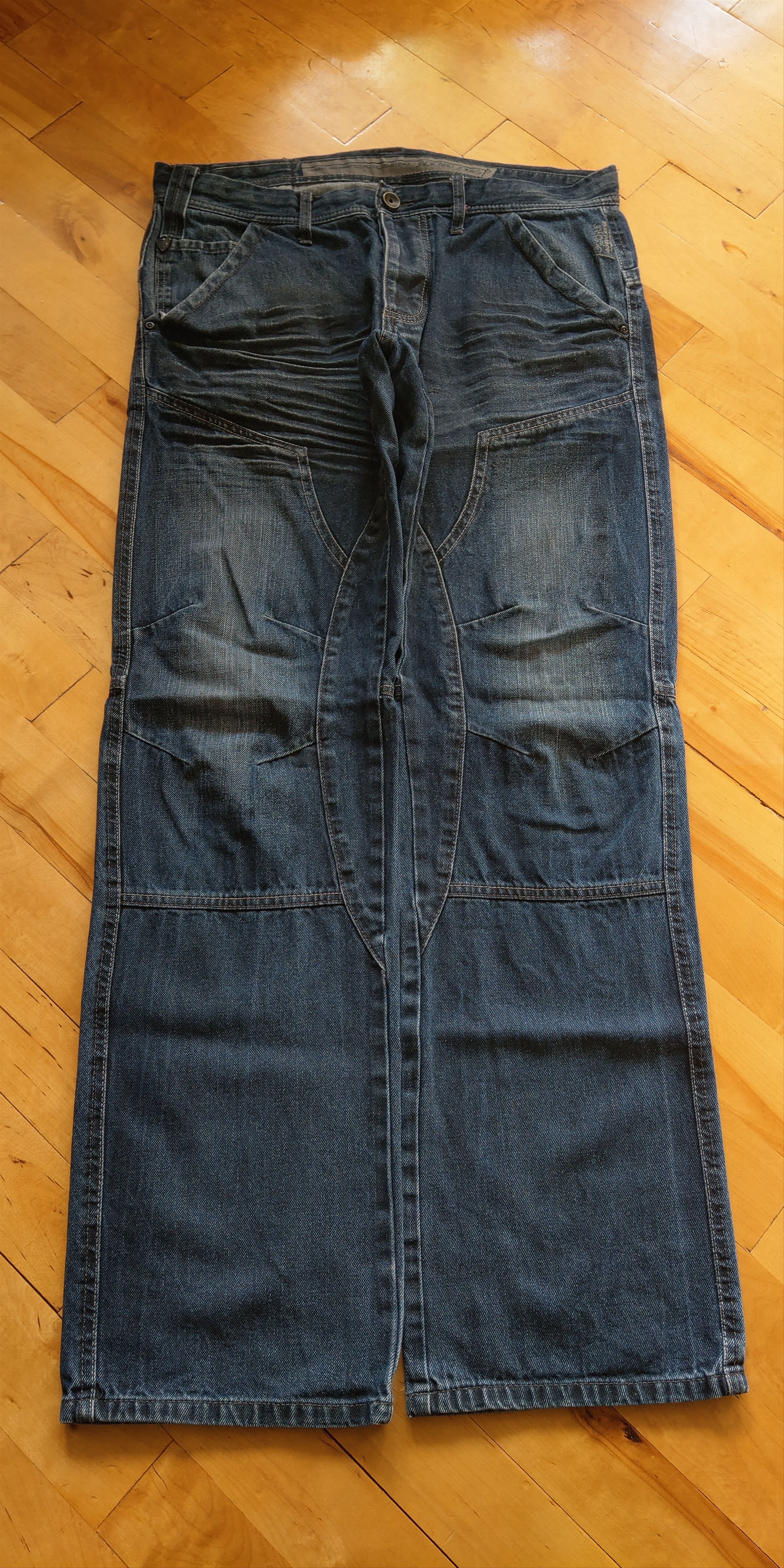 Vintage Skinny Baggy Stacked Pants Flared Alt Neo Denim Goth 33 Size US 33 - 16 Thumbnail