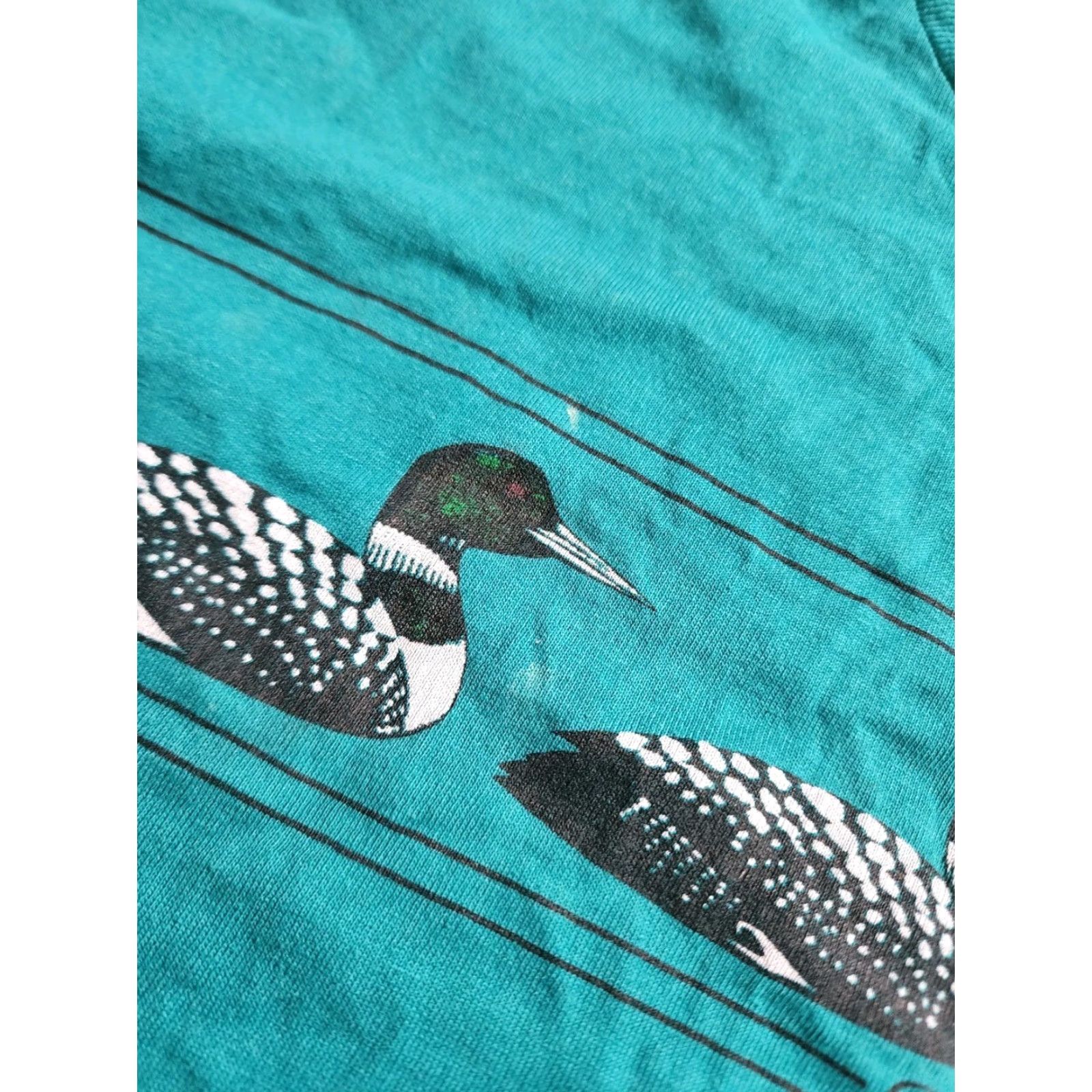 Hanes VINTAGE Hanes 80s Blue Solid Loons Ducks T-Shirt Adult M Single Stitch Distressed Mens Size US M / EU 48-50 / 2 - 5 Thumbnail