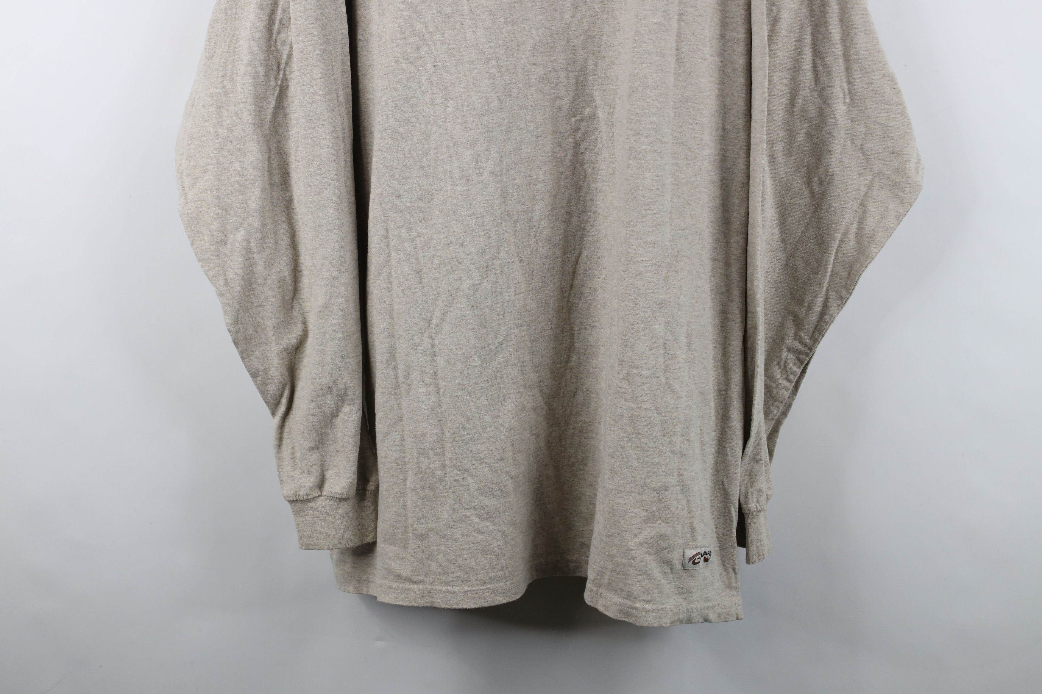 Vintage Vintage 90s Streetwear Long Sleeve T-Shirt Oatmeal Brown Size US XXL / EU 58 / 5 - 3 Thumbnail