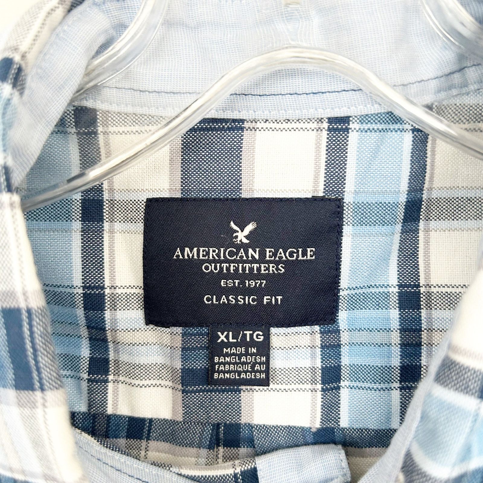 American Eagle Outfitters American Eagle Blue White Plaid Long Sleeve Button Down XL Size US XL / EU 56 / 4 - 3 Thumbnail