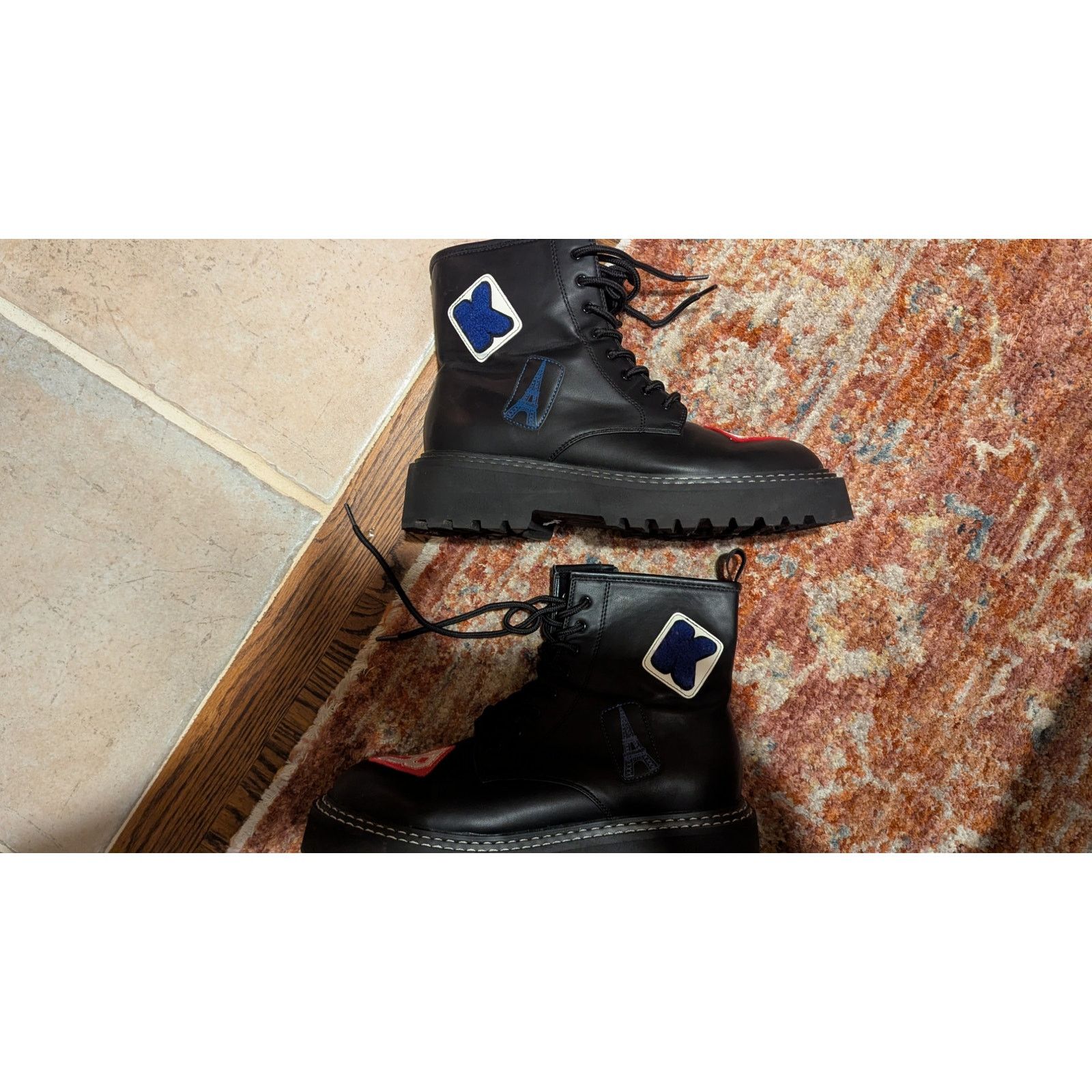 Karl Lagerfeld Karl Lagerfeld Paris Zip Up Combat Boots Dixie E23 Patches Size US 11 / IT 41 - 5 Thumbnail