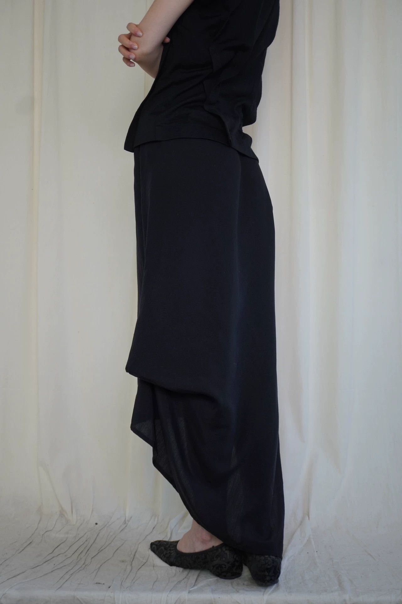 Yohji Yamamoto Yohji Yamamoto Noir 2000s Front-Short Back-Long Structured Skirt Size S / US 4 / IT 40 - 4 Thumbnail