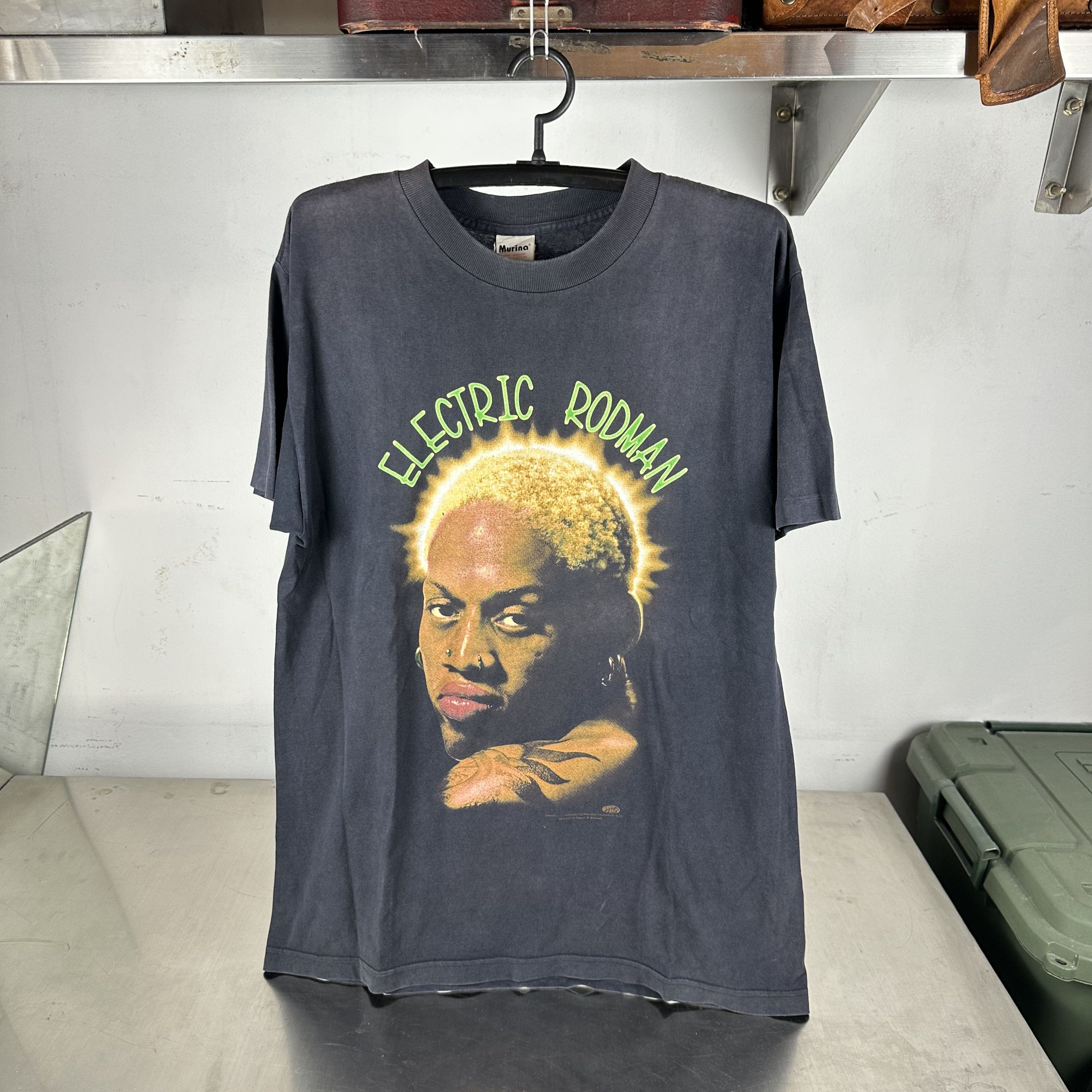 Gildan × NBA × Vintage Dennis Rodman Green Hair Big T-Shirt | Grailed