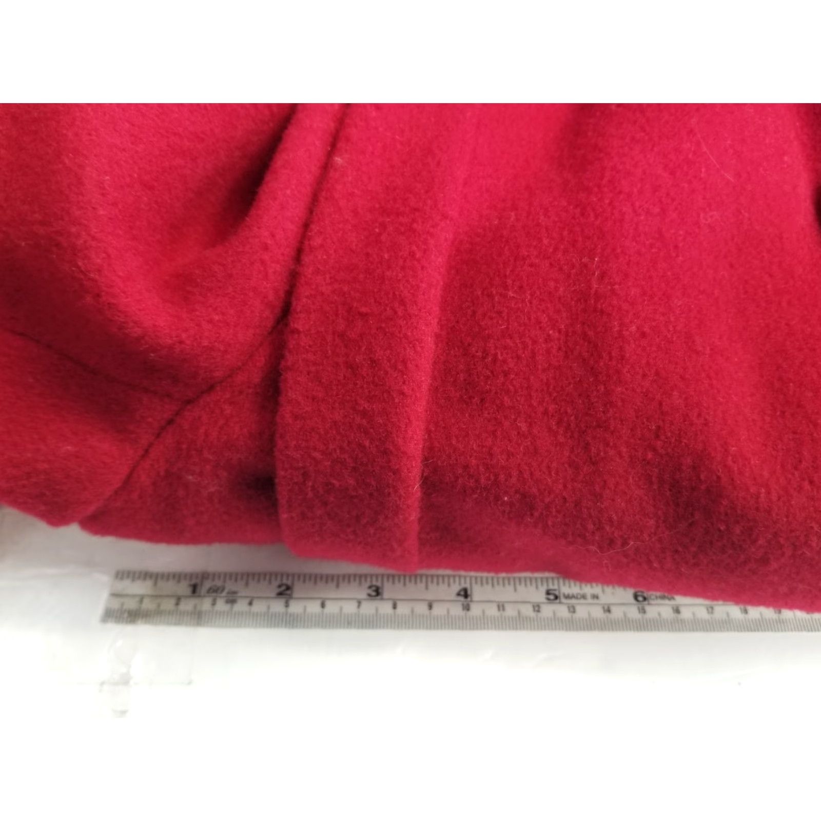 Vogue VINTAGE La Vogue Women's Coat Pea Wool Red USA Size 12 Size XL / US 12-14 / IT 48-50 - 3 Thumbnail