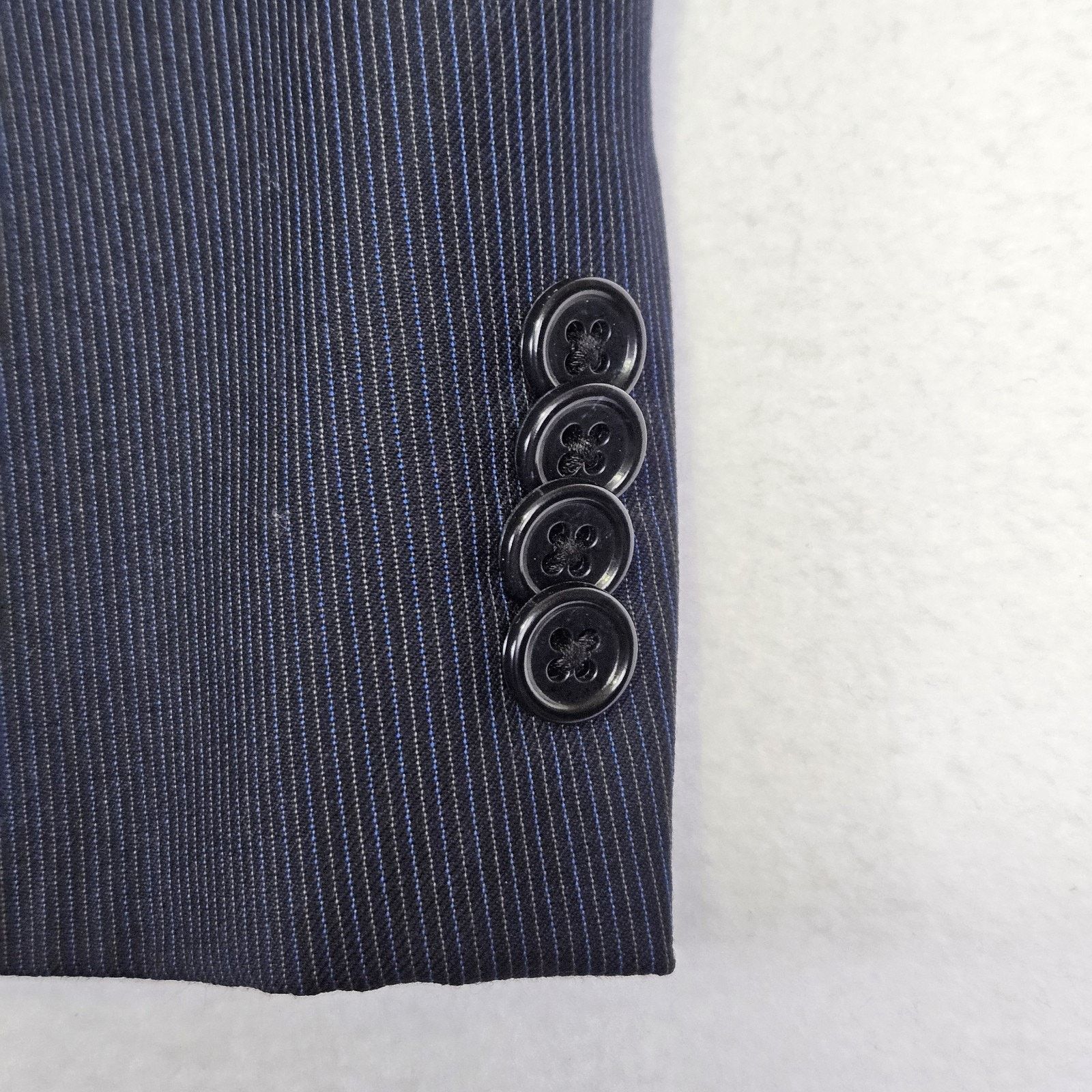 Michael Kors Michael Kors Madison Suit Peak Lapel Micro Stripe Black Set Size 38S - 4 Thumbnail