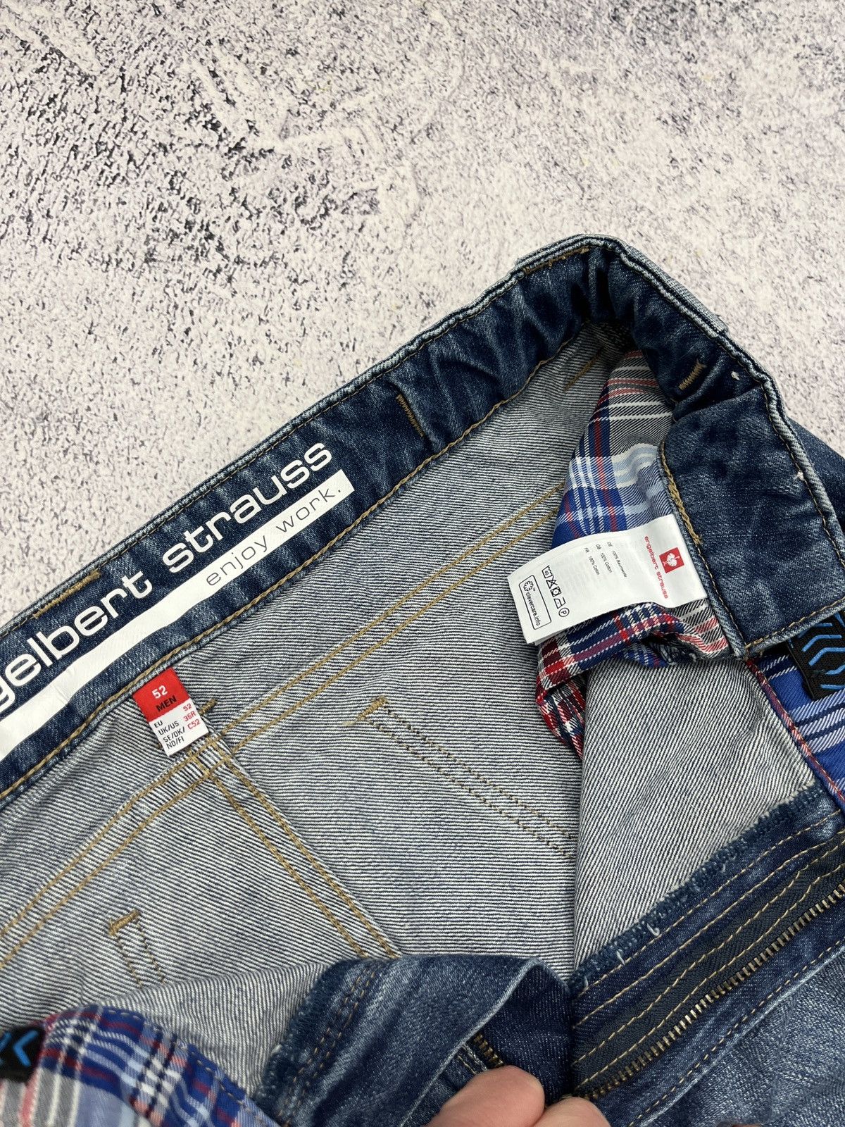 Stewart & Strauss Vintage Engelbert Strauss Workwear Denim Cargo Pants Rare Size US 36 / EU 52 - 8 Thumbnail