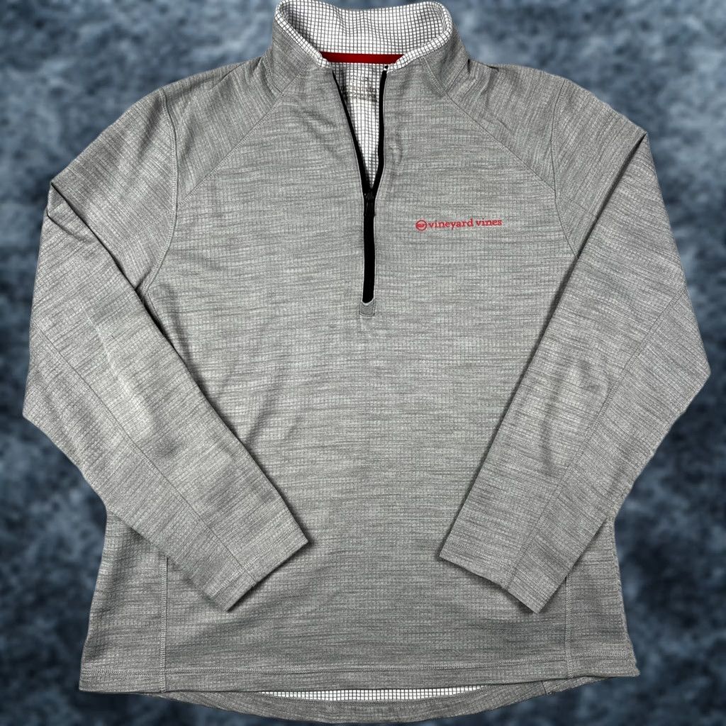 Vineyard Vines Vineyard Vines Performance Quarter Zip Stretch Golf Pullover Large Mens Grey Size US L / EU 52-54 / 3 - 1 Thumbnail