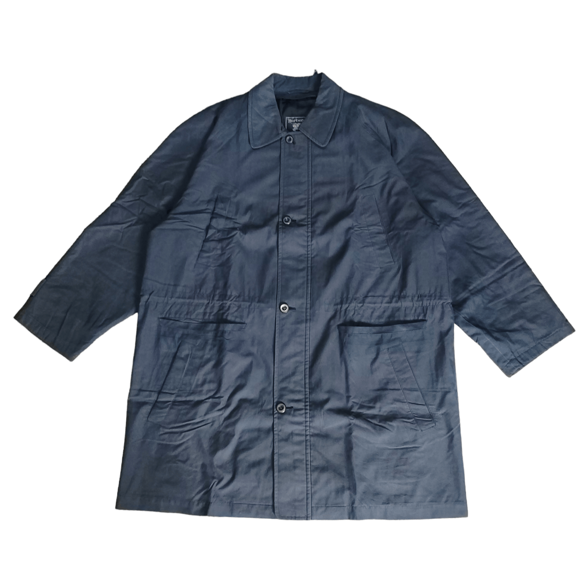 image of Vintage Burberrys Navy Blue Trench Coat, Men's (Size Large)