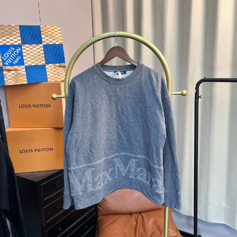 Max Mara MaxMara Gray Cotton Sweatshirt for Women 0089 Size M / US 6-8 / IT 42-44 - 1 Thumbnail