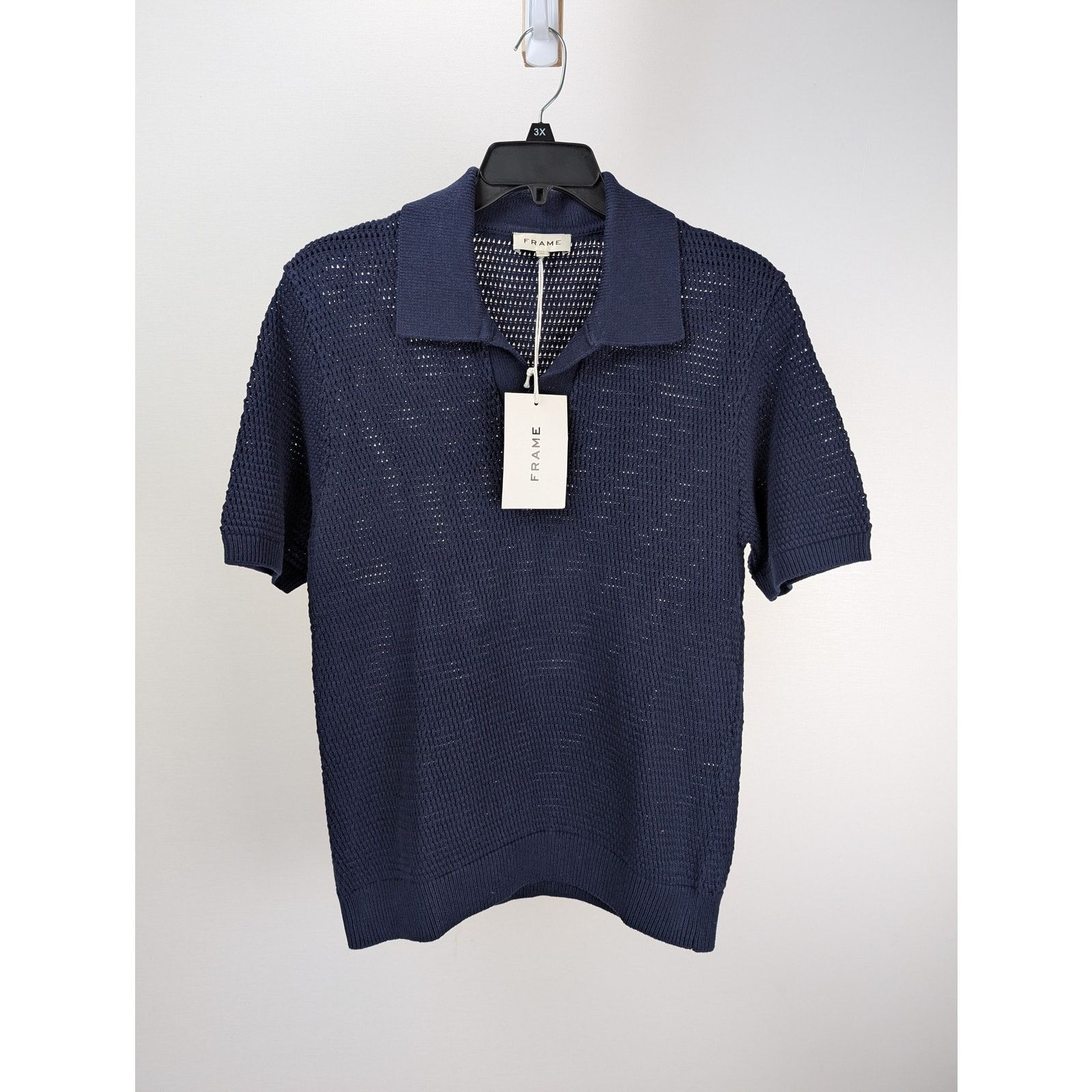 Frame o1rshd1 CC20 Short Sleeve Sweater Polo Shirt in Navy Size US S / EU 44-46 / 1 - 1 Thumbnail
