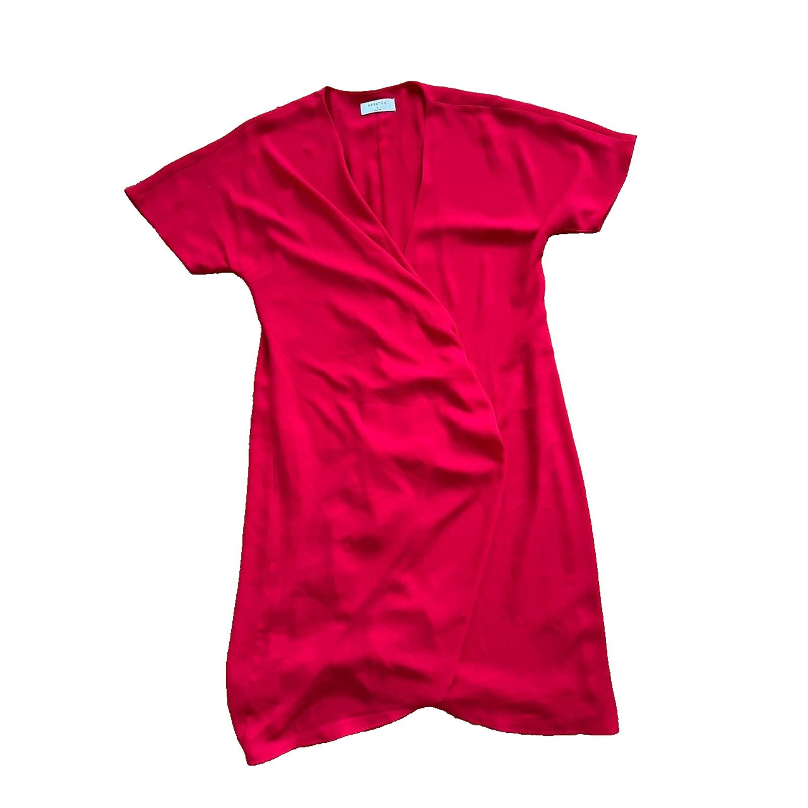 Gianni Barbato Babaton Aritzia Wallace Short Sleeve Mini Dress Red A000952 Size S / US 4 / IT 40 - 3 Thumbnail