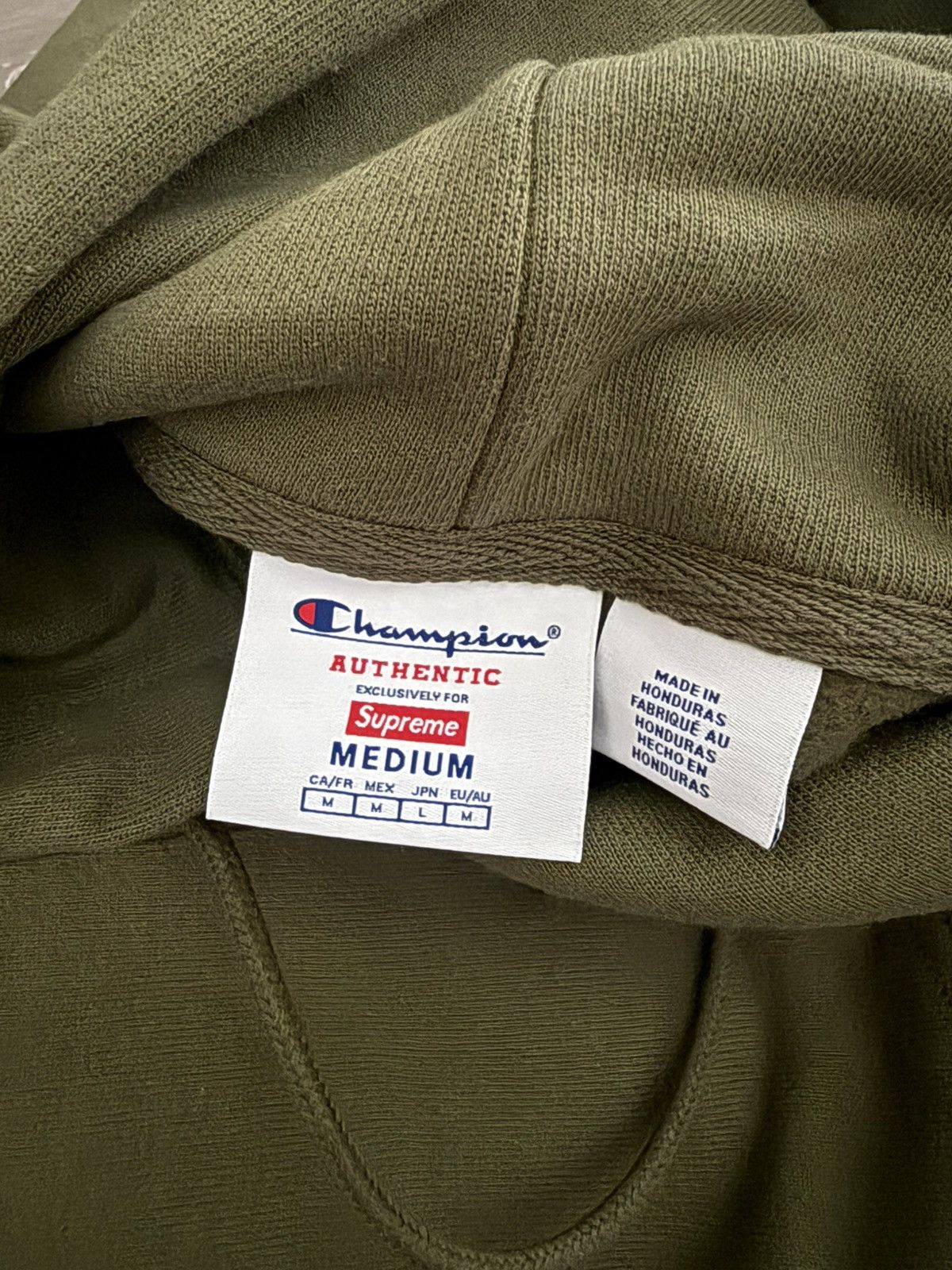 Champion × Supreme Supreme Champion Hooded Sweatshirt Hoodie SS25 Olive Size M Size US M / EU 48-50 / 2 - 10 Thumbnail